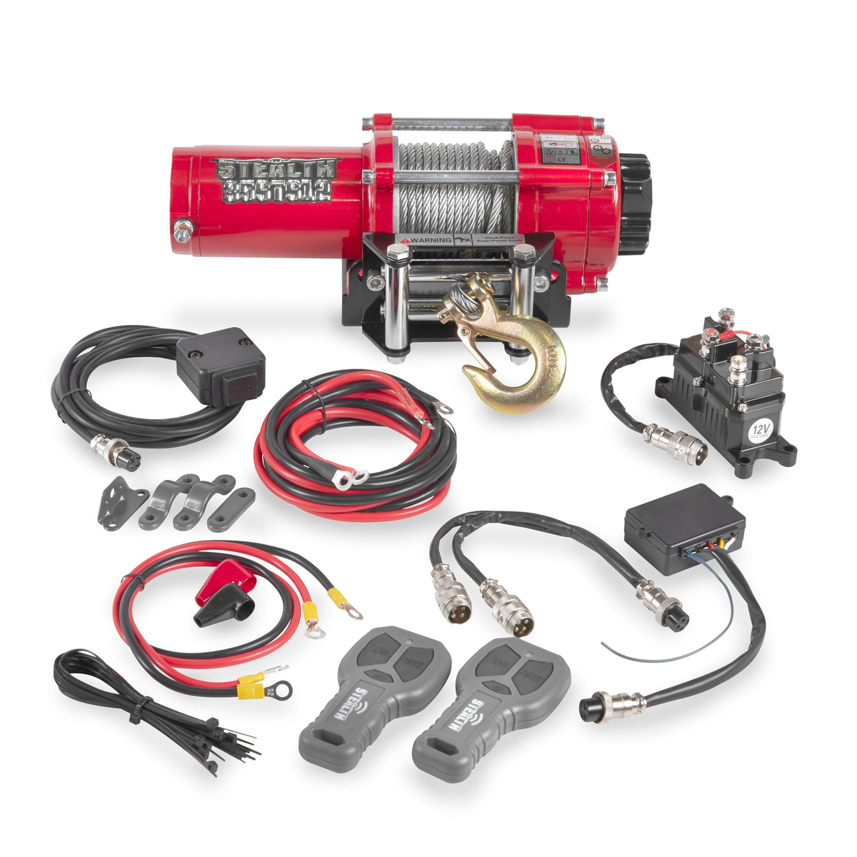 Stealth Winches 3500Lb Utv Atv Winch, 12-Volt Electric Winch With 2 Wireless Remotes And Steel Rope, Perfect For Off-Road Towing