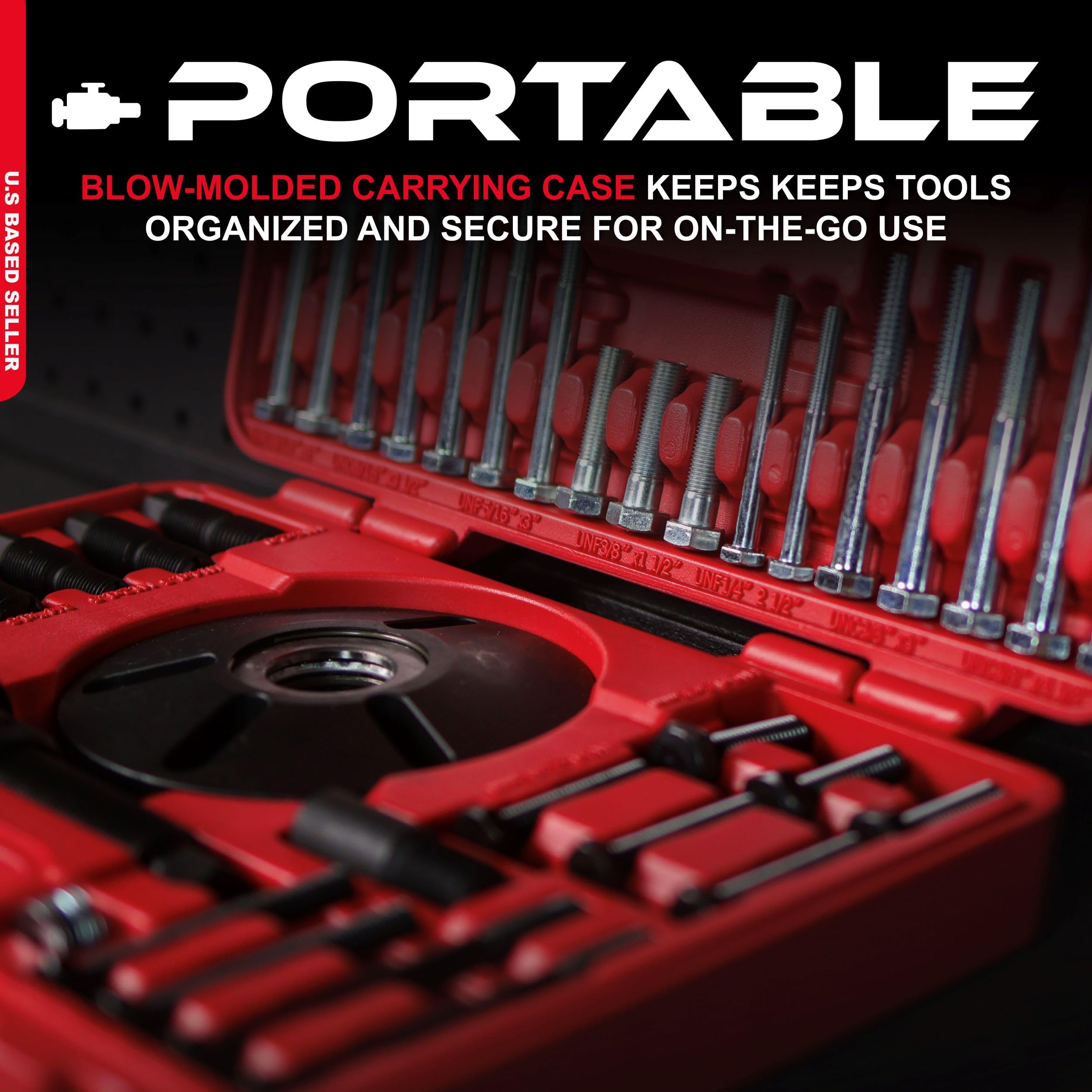 ABN Harmonic Balancer Puller Installer Set - 52pc Master Universal Harmonic Balancer Installer Set Tool Kit for Pulley Puller Tool Removal and Install of Balancers, Gear Pulleys, Steering Wheel