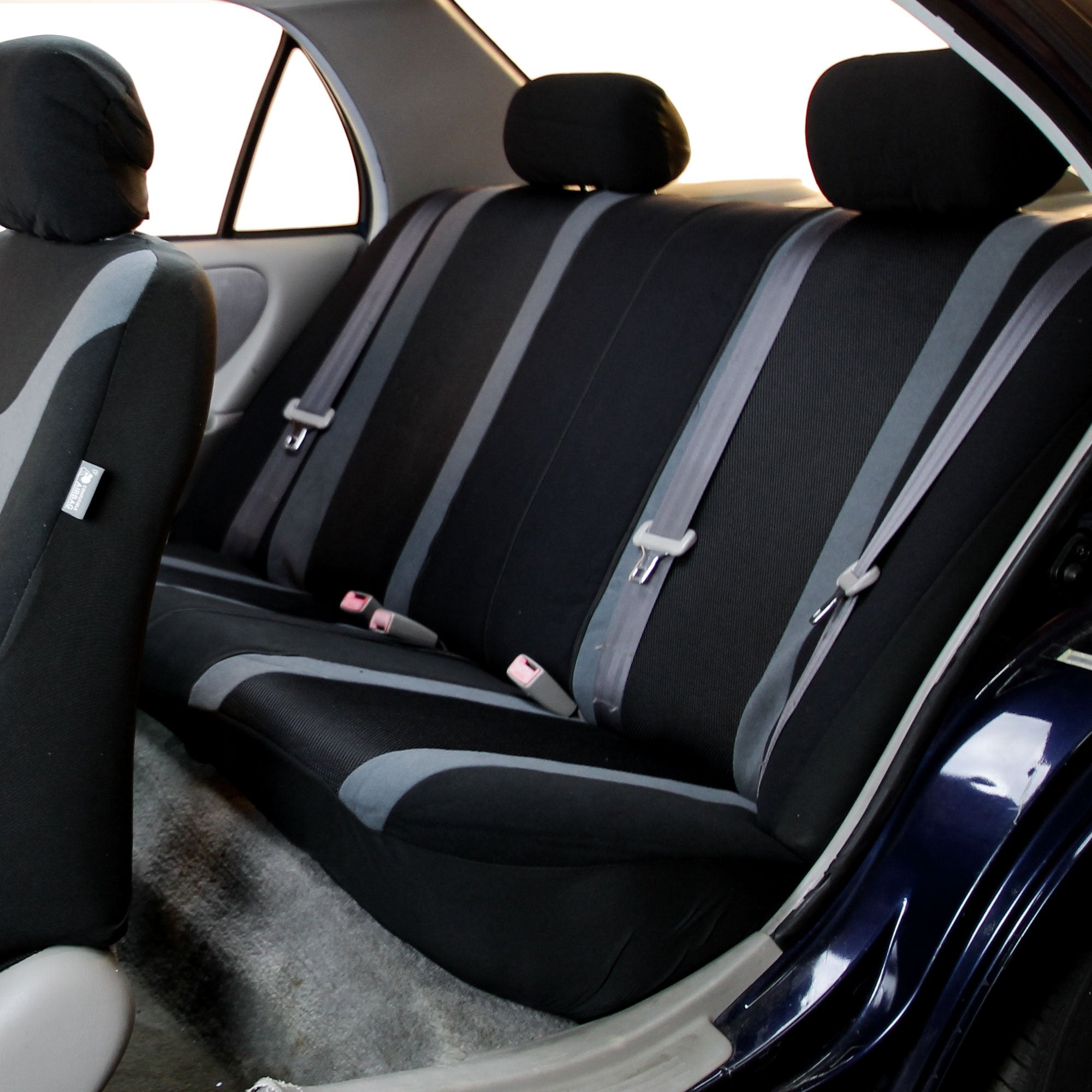 Fh Group Sports Car Seat Cover Split Bench Automotive Seat Cover Fits Detachable Headrests And Split Seats Gray Car Seat Covers