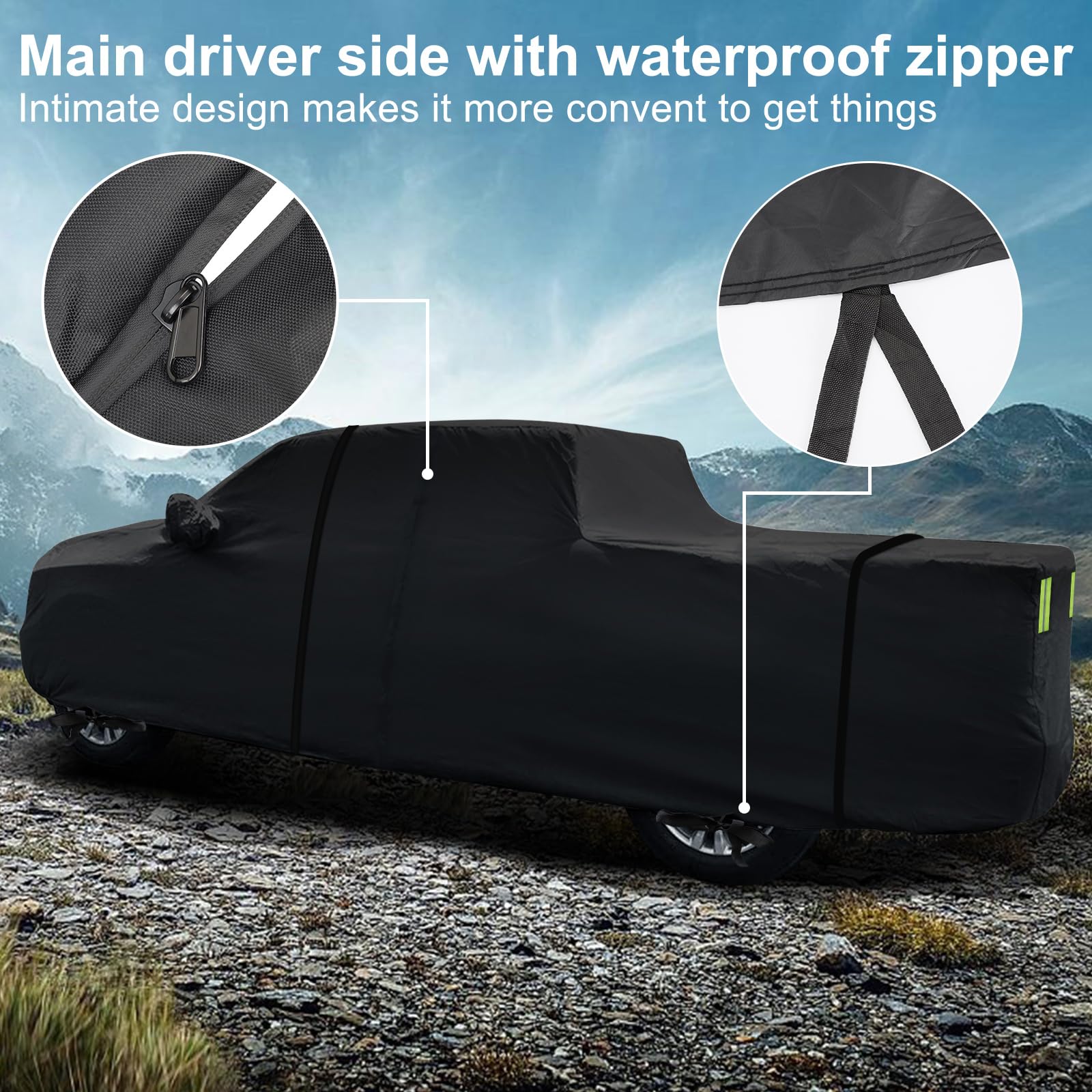 for Tacoma Double Cab 5-ft.Truck Cover,Outdoor Car Covers with Driver Side Zipper Windproof Heavy Duty Protection for 2016-2023