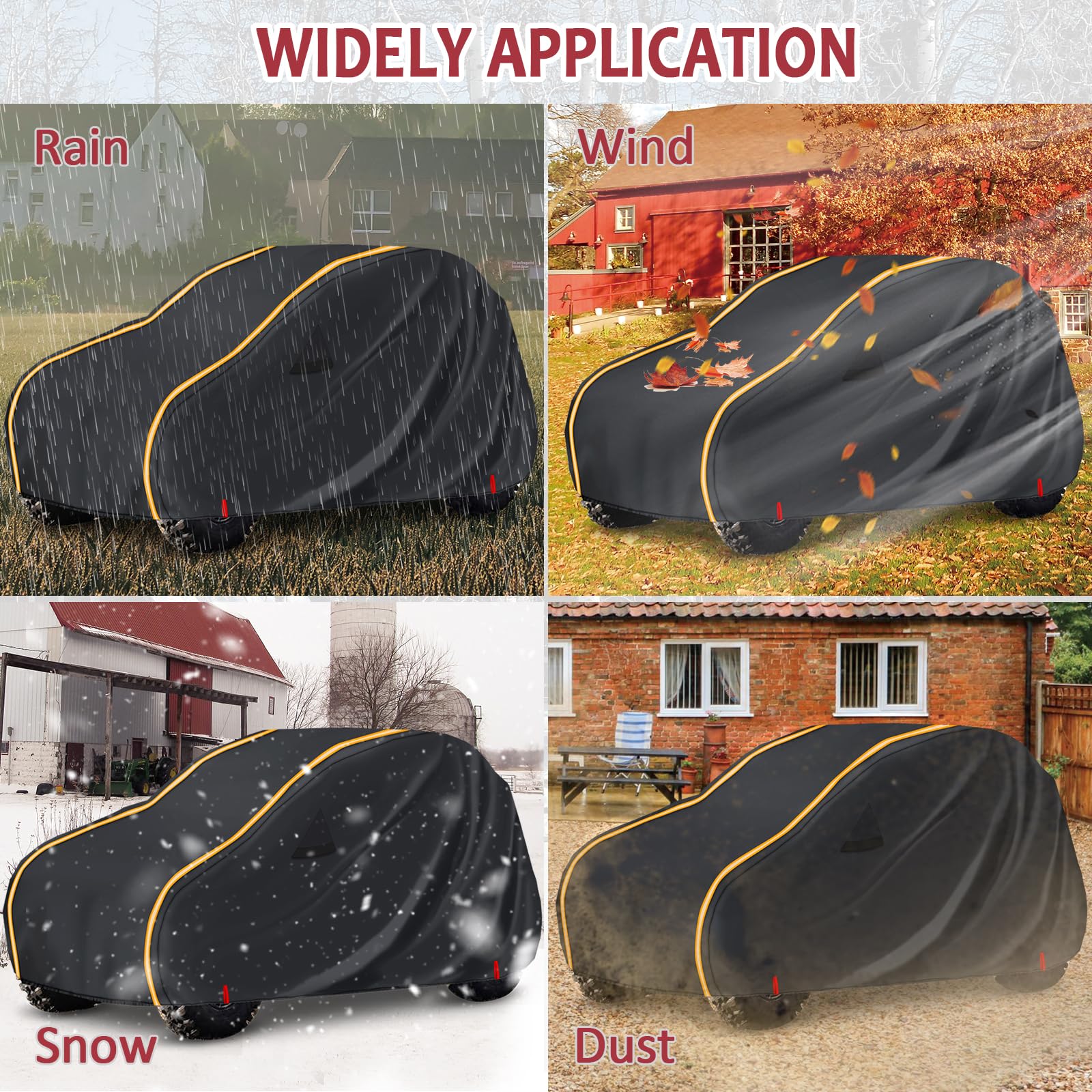 StarknightMT UTV Cover 2 Seater, Full Cover Compatible with Can Am Maverick X3 /Turbo / 900, Kawasaki, CFMOTO, RZR, Talon, SXS H