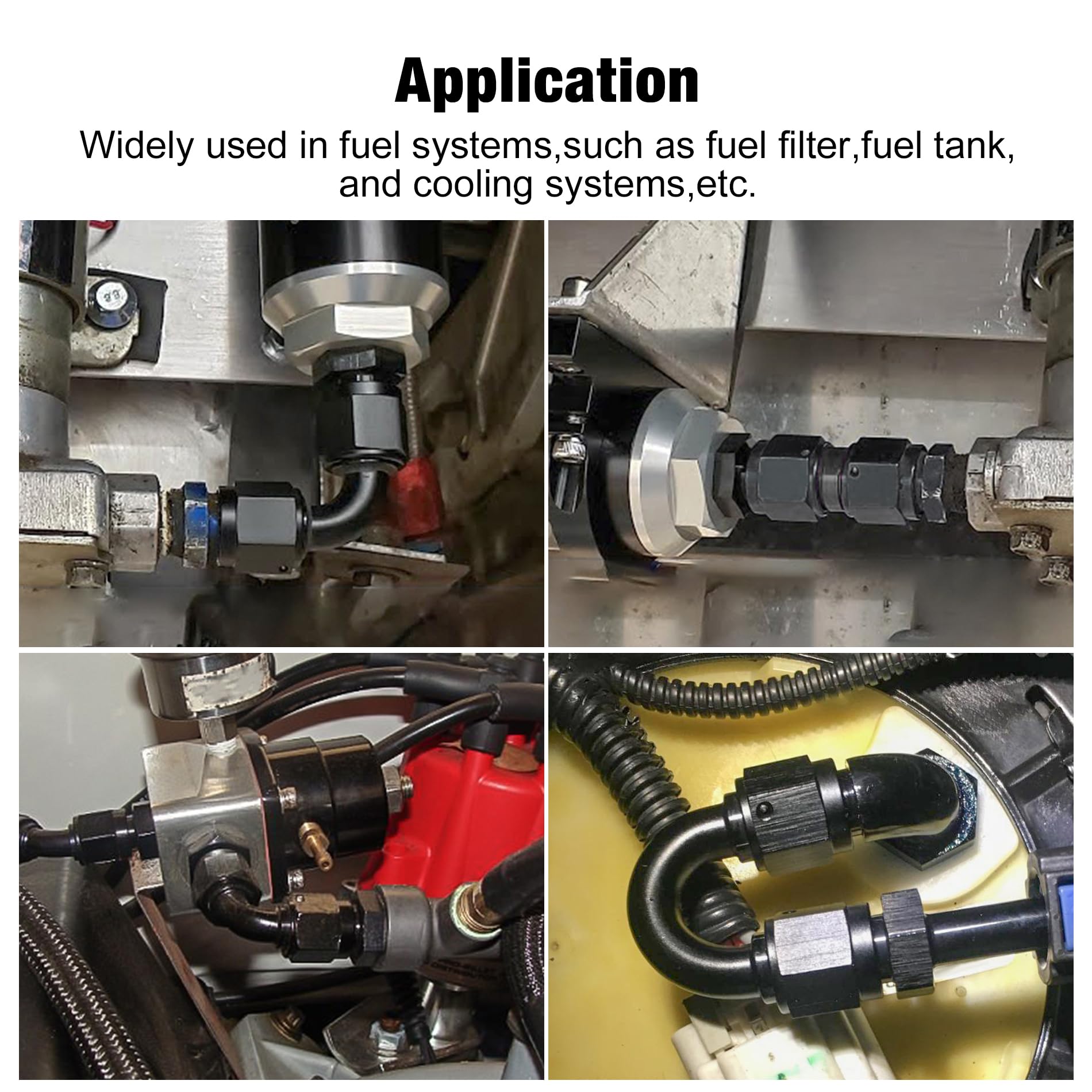 Evil Energy 8An Female To 8An Female 45 Degree Swivel Coupler Union Fitting Adapter Aluminum Black