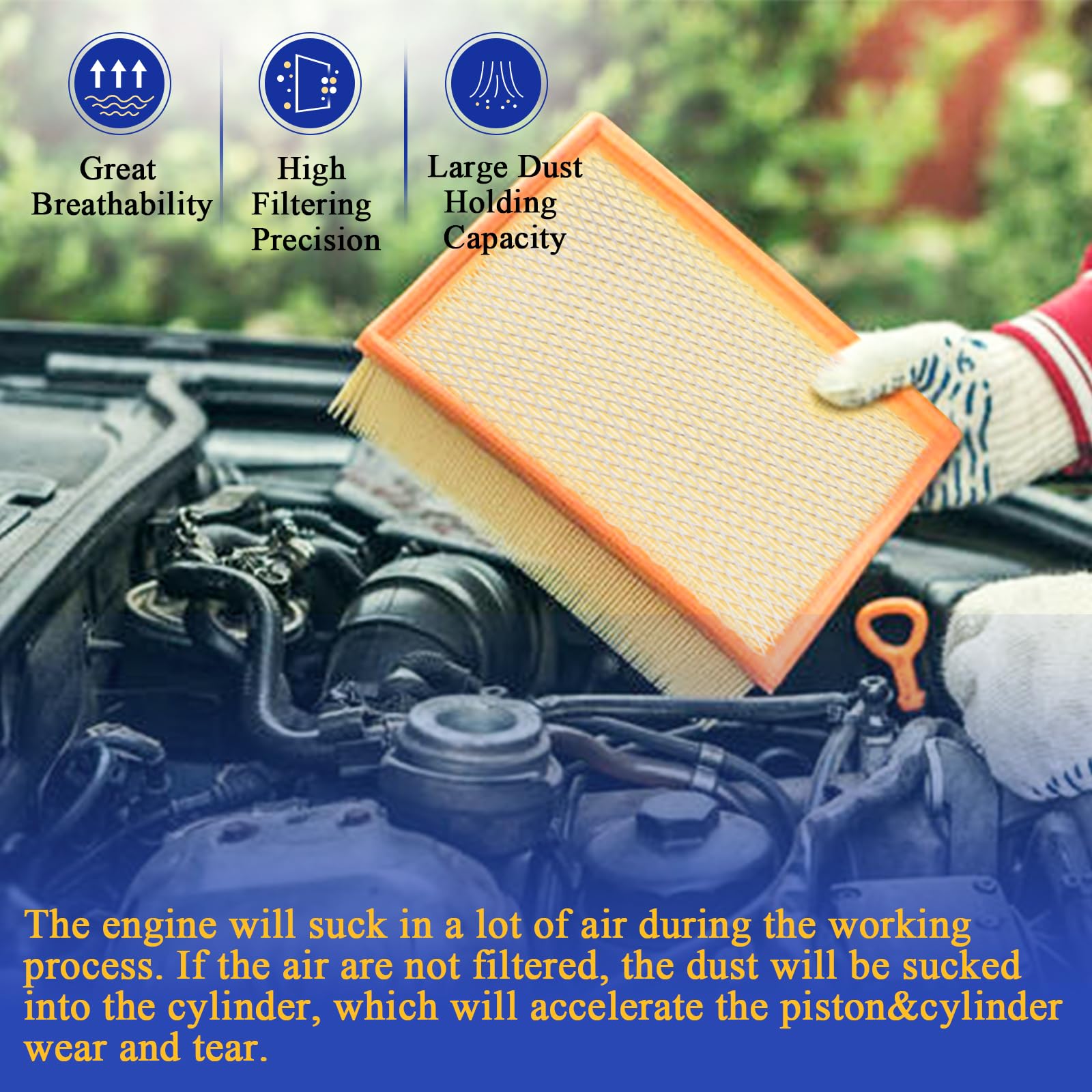 CA10755 Engine Air Filter for 2010-2022 Toyota Avalon Camry Highlander Sienna Lexus ES350 NX200T NX300 RX350 Dodge Durango Jeep