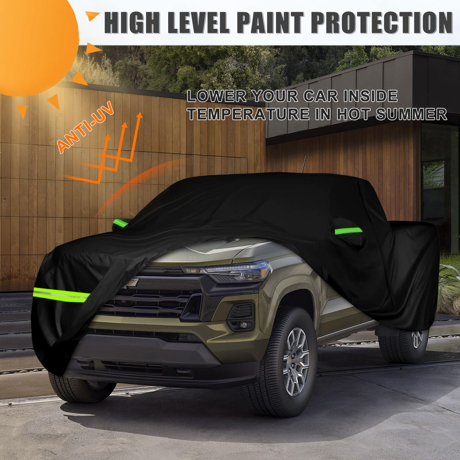 Waterproof Car Cover Compatible with Chevrolet Colorado/GMC Canyon Crew Cab 5.1ft/Extended Cab 6.1ft Bed 2015-2025, 420D All Wea