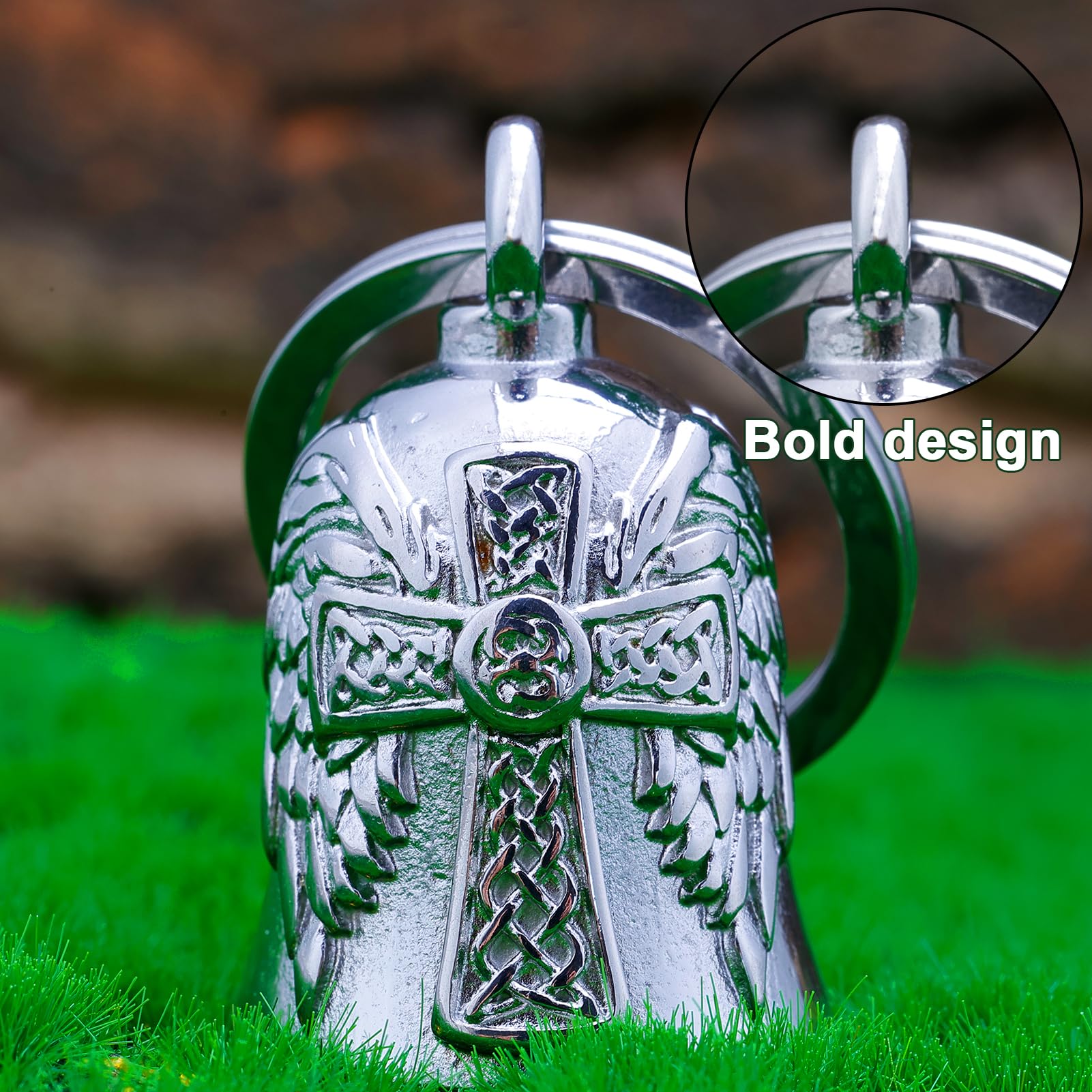 Cyzbtbl Motorcycle Men Bells - Motorcycle Angel Bell For Men Women,Bell Biker Accessory,Guard Riding Safety (Silver)