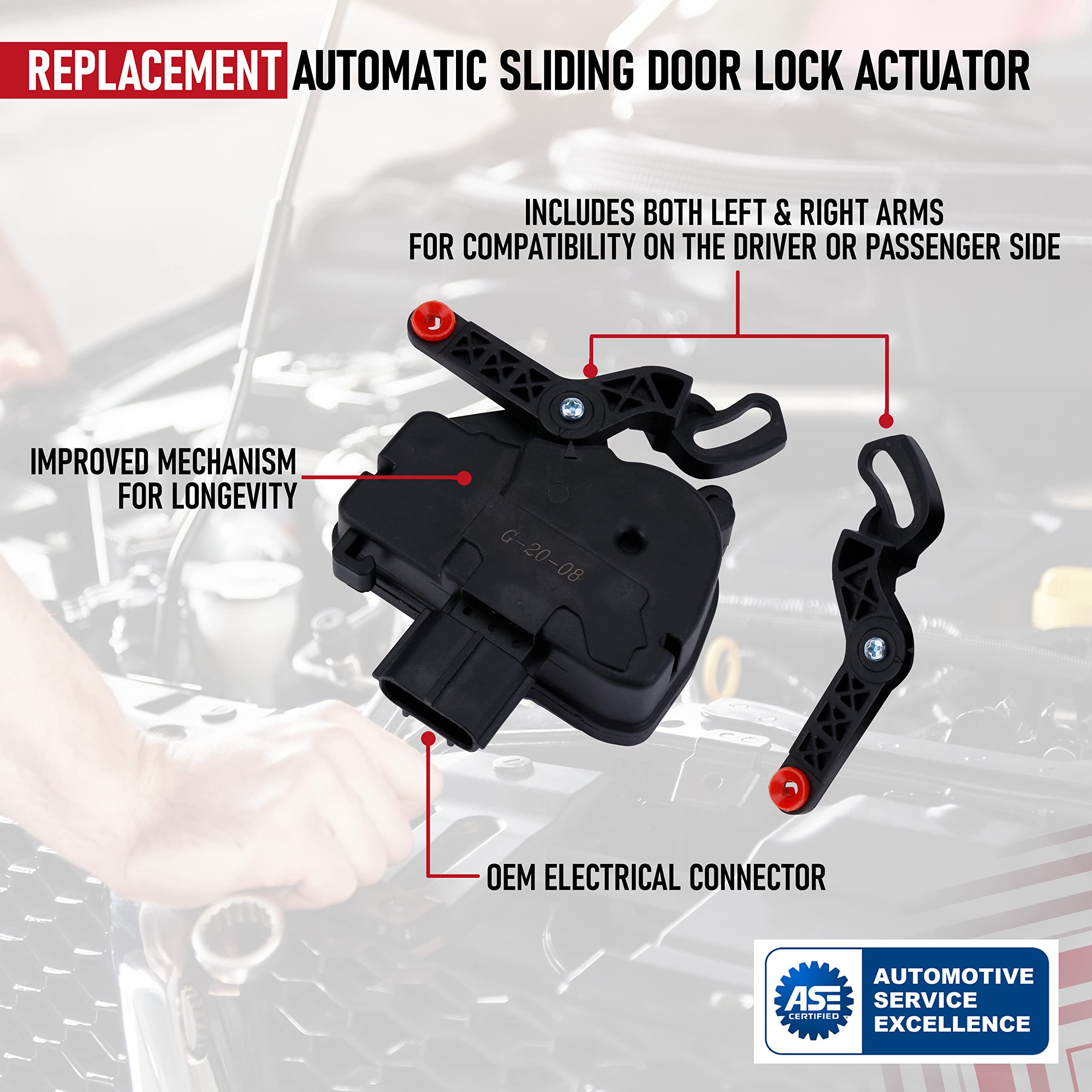 Replacement Rear Right Passenger Side Sliding Door Lock Actuator - Compatible with Chrysler and Dodge - Town & Country, Grand Ca