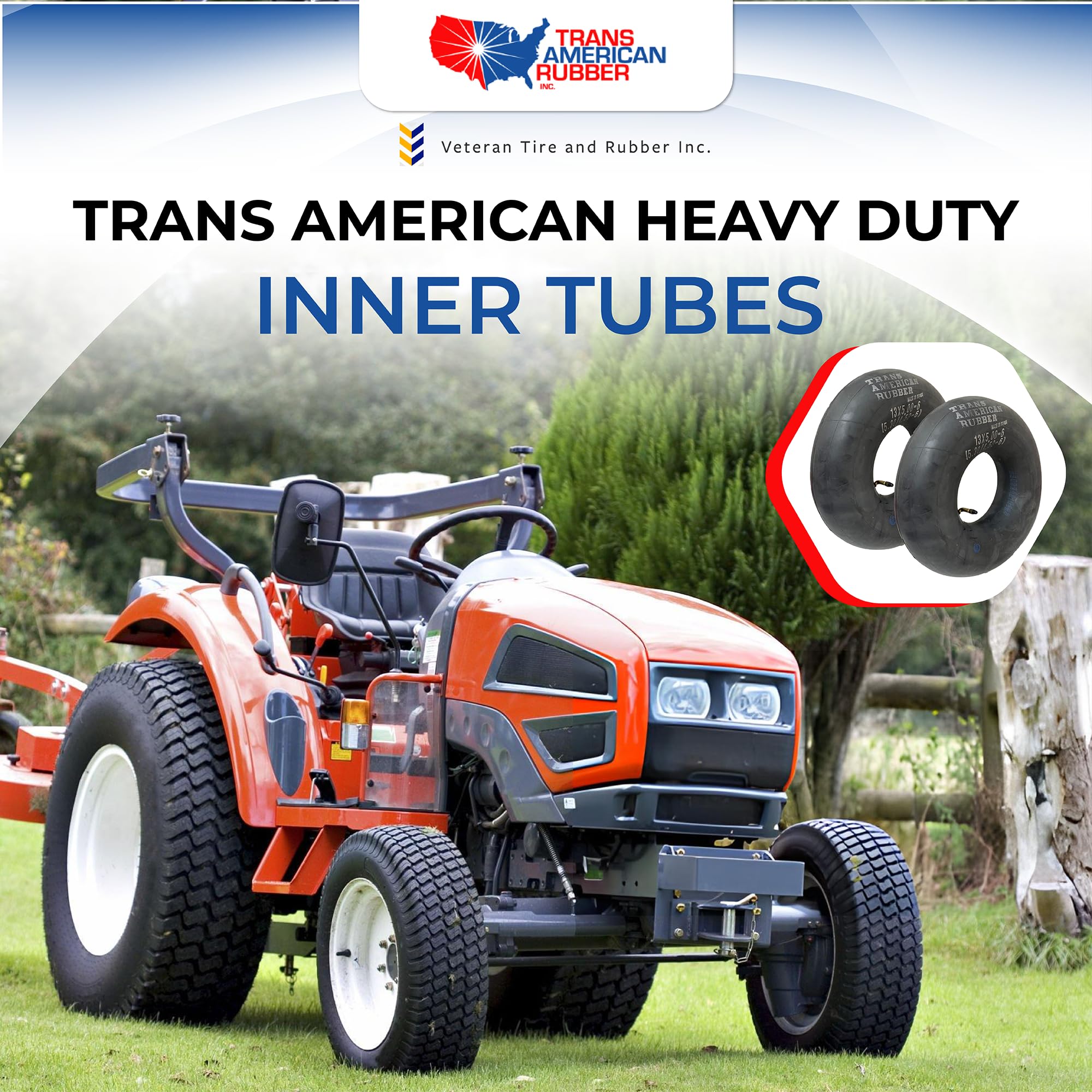 Pair Of Trans American Heavy Duty Inner Tubes (13X5.00-6 Tr87)