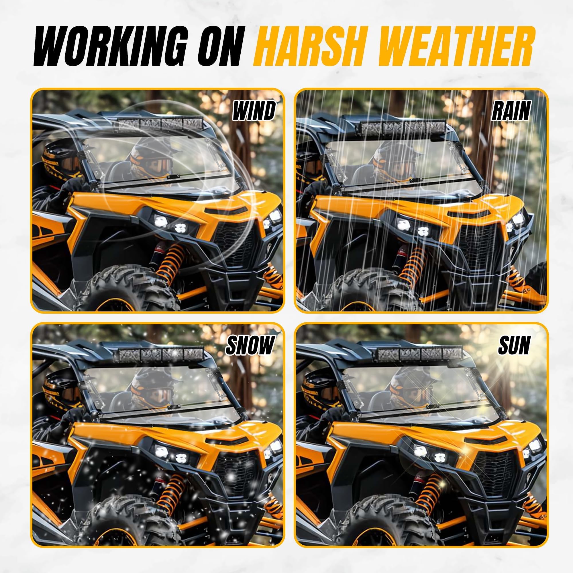 KUAFU 2-in-1 Flip Windshield Compatible with 2013-2018 Can-Am Maverick/ Maverick Max/ Maverick Turbo Max Fold Down Open Closed W