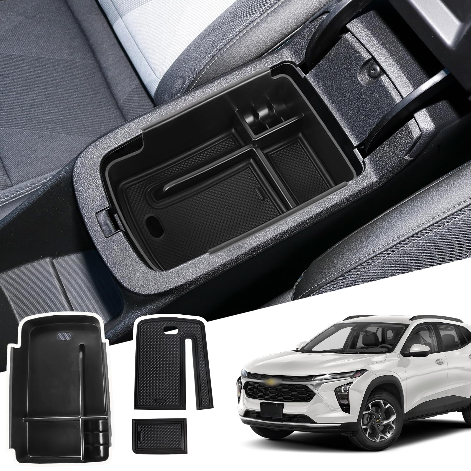 Neepiar Center Console Organizer Tray Compatible With 2023 2024 Chevy Trax And Buick Envista Armrest Storage Box Insert Storage 