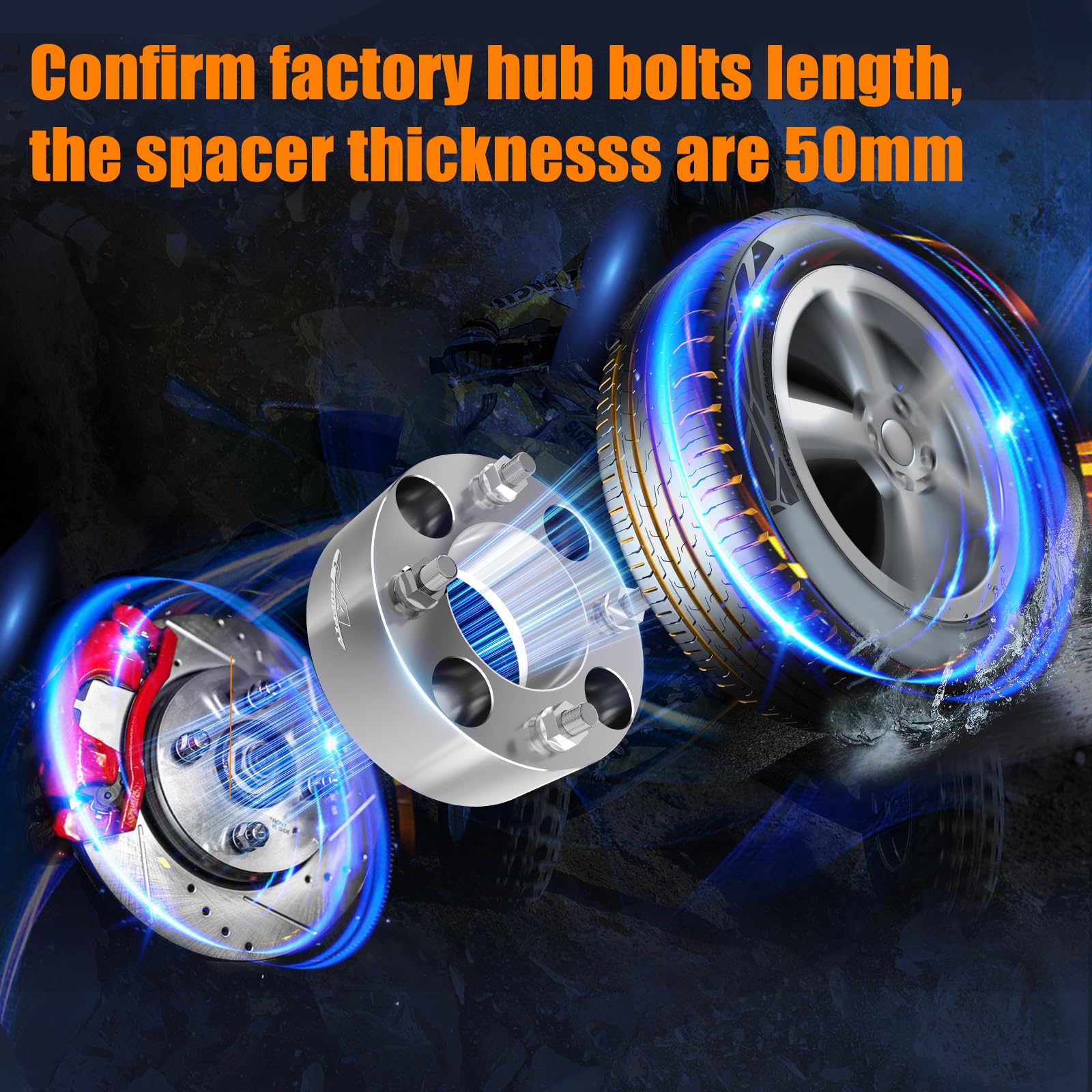 Gasupply 4X110 Wheel Spacers 2 Inch, Atv Wheel Spacers Adapters 74Mm Hub Bore With 10  1.25 Studs, Compatible With Honda, Suzuki