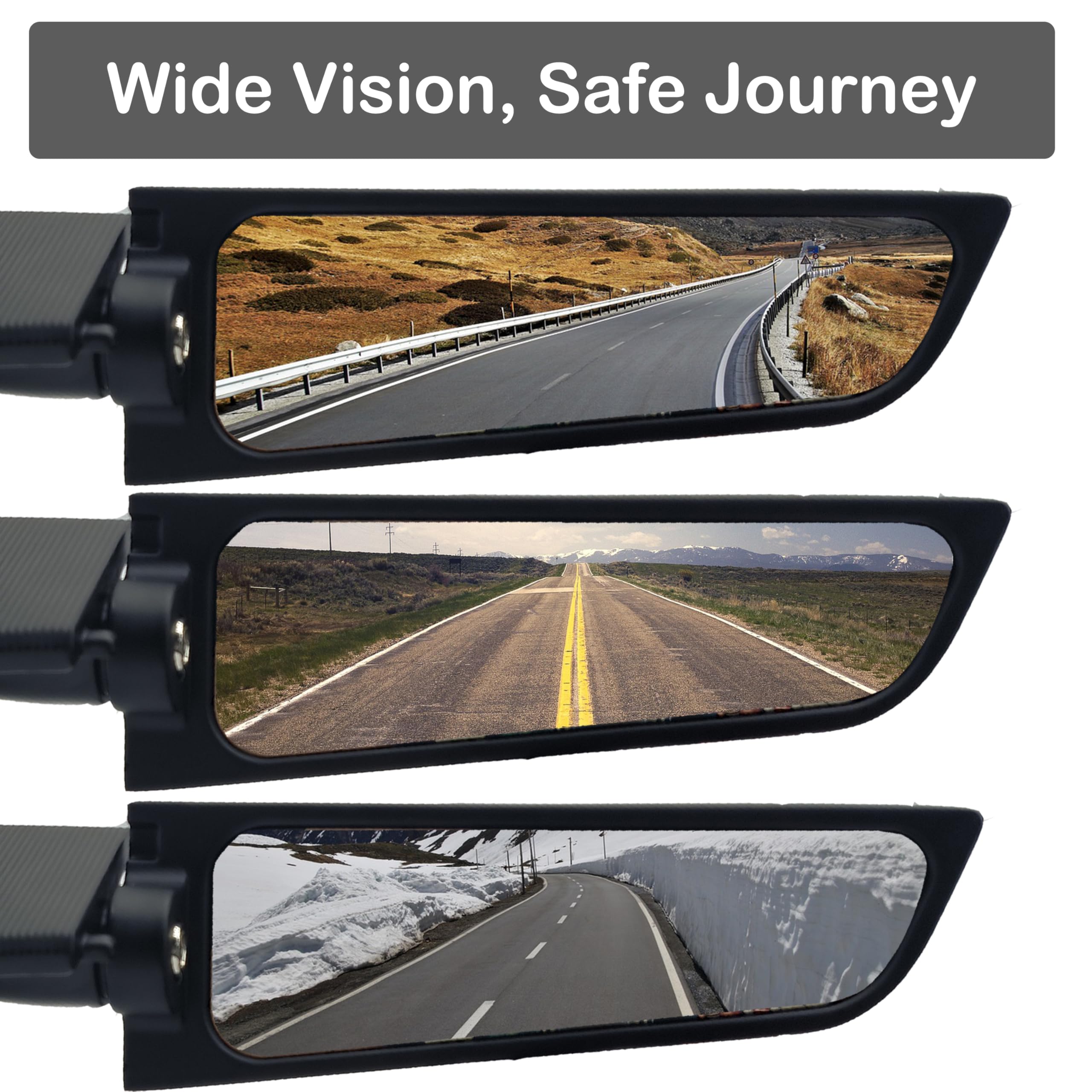 VRWEARE Large Size Motorcycle Mirrors Wing Rearview Mirrors Compatible with Kawasaki Ninja 300 400 650 ZX6R Honda CBR300R CBR500