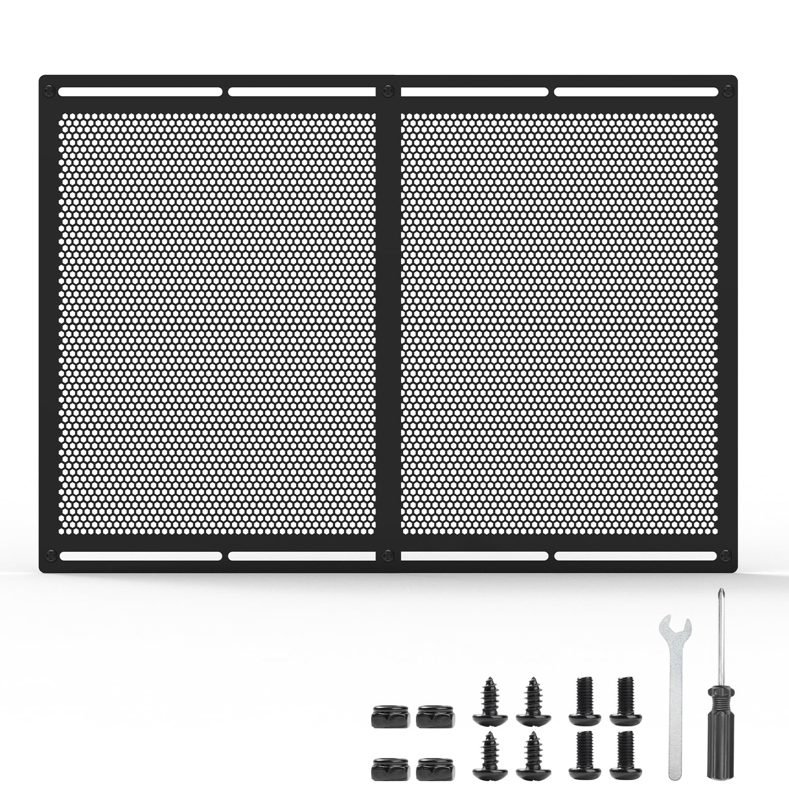 Kessainely RV Entry Screen Door Grille,Upgraded Adjustable 16-31 in Width, 21.26 in Height, Metal Entry Screen Door Protector,Ca