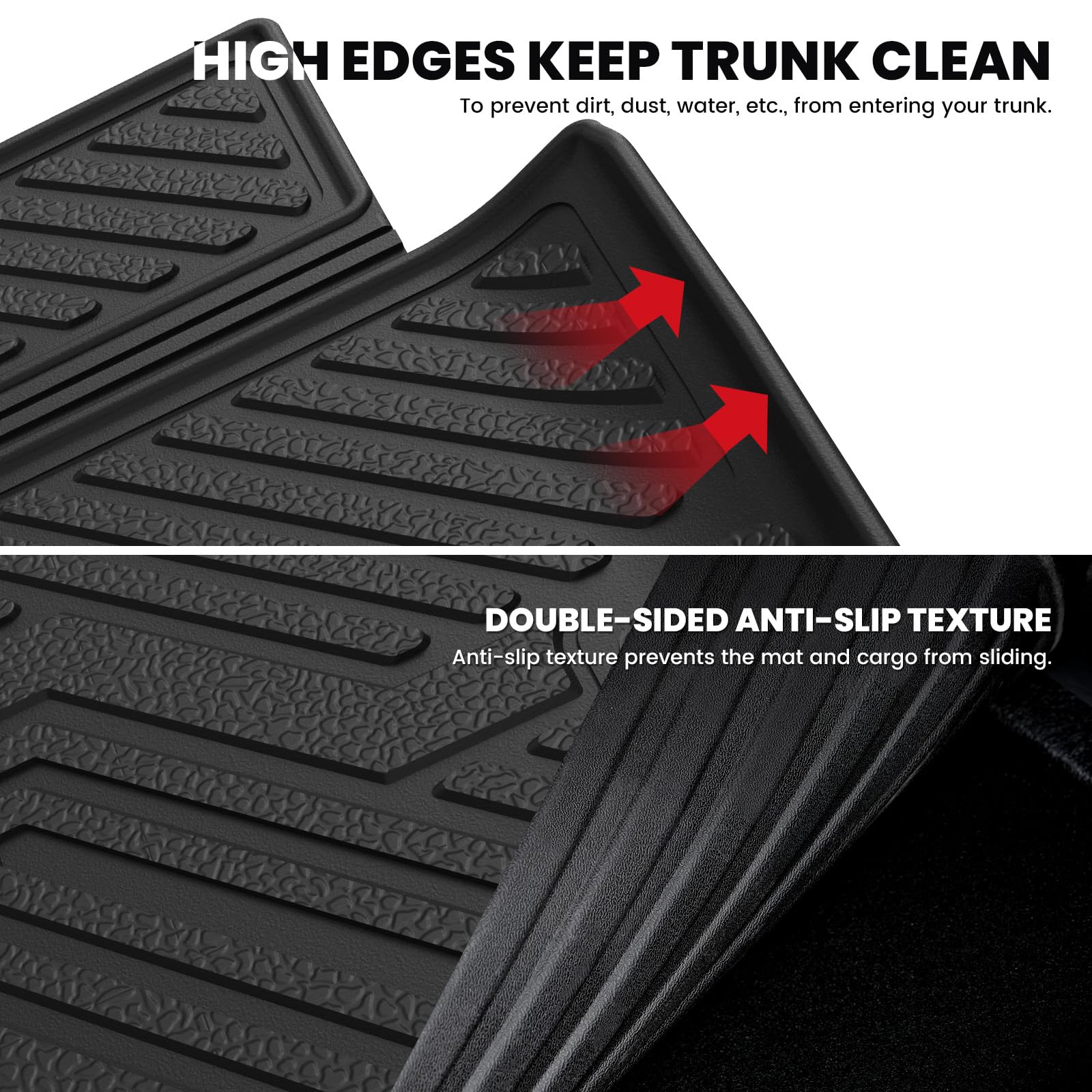 LASFIT Trunk Mat for Dodge Durango 2016-2025, Fit 2nd Row Bench Seating(7seats) & 2nd Row Bucket Seating 6seats, Not for 5 Seats