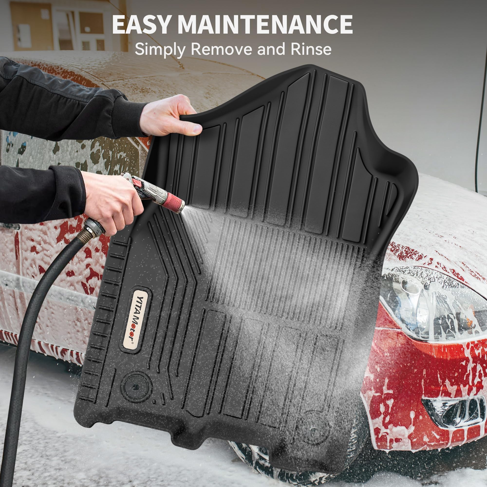 Yitamotor Floor Mat Fit For Toyota Tacoma 2024-2025 Double Cab (Not Fit Hybrid), Tpe All Weather Waterproof Floor Liners For Tac