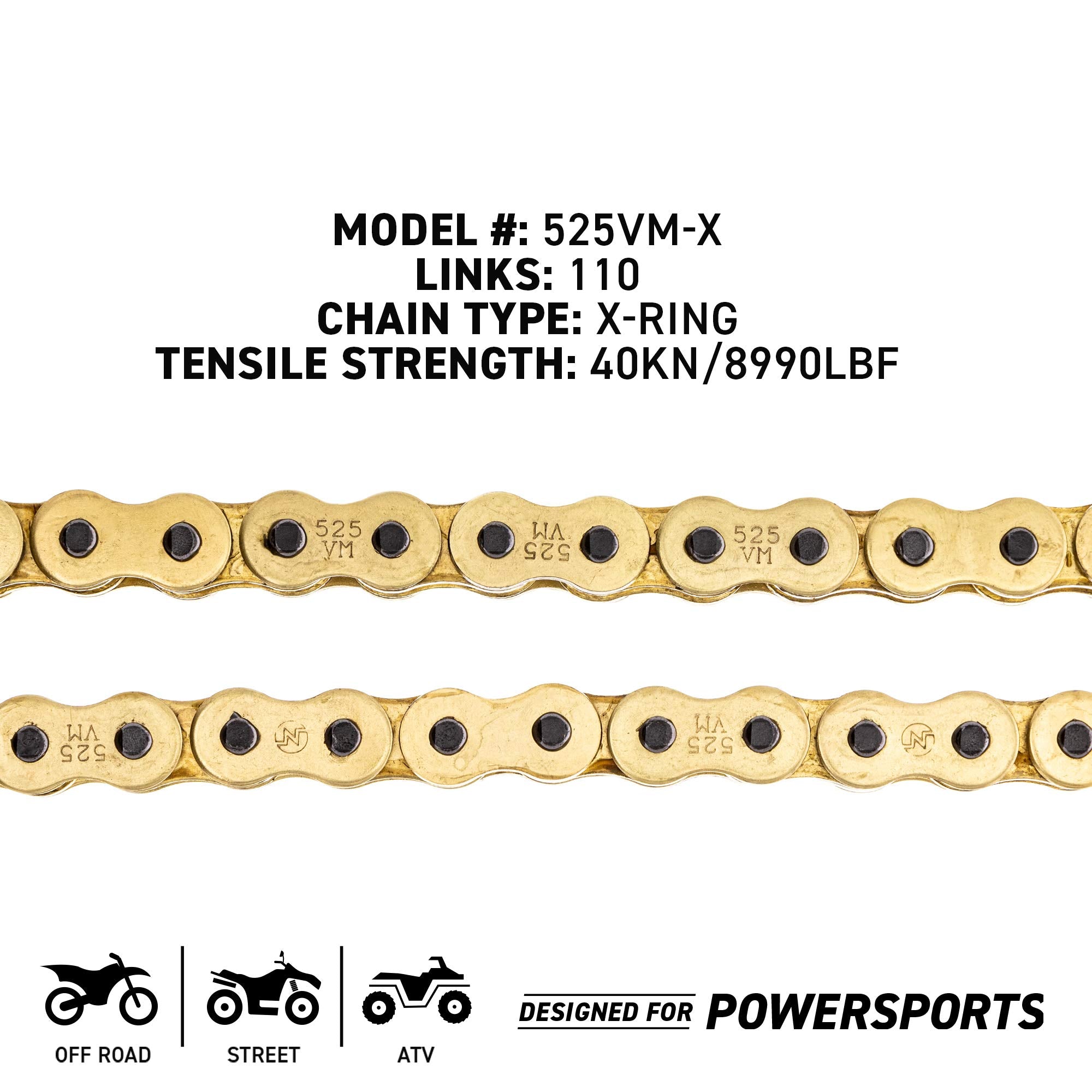 Niche Gold 525 X-Ring Chain 110 Links With Connecting Master Link