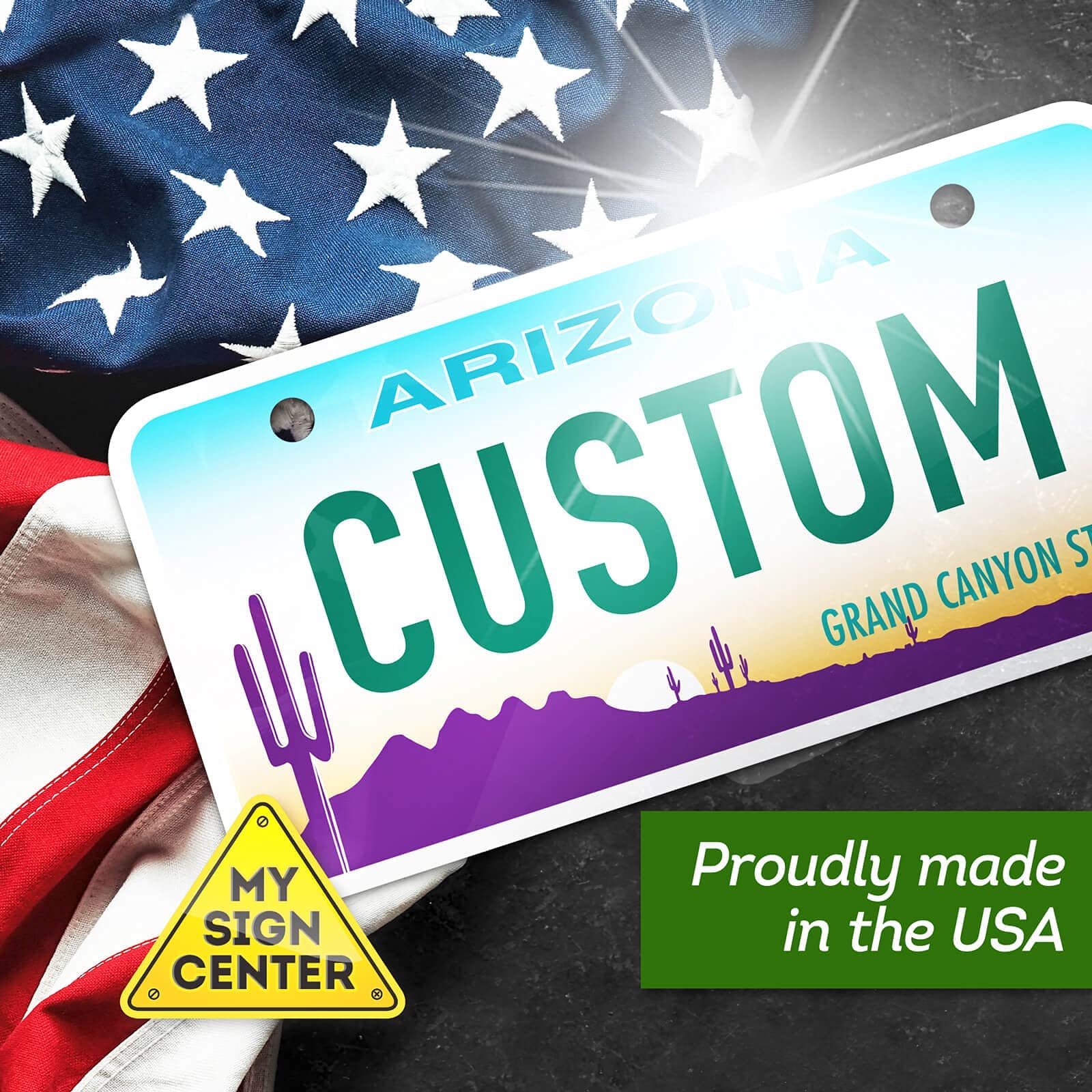 Mini License Plates, Personalized License Plates, Custom For Car, Bikes, Atv, Kids Car, Golf Cart, Jeep, 3X6 Inch, Rust-Free Fade Resistant Aluminum, Usa Made By My Sign Center (Alabama)