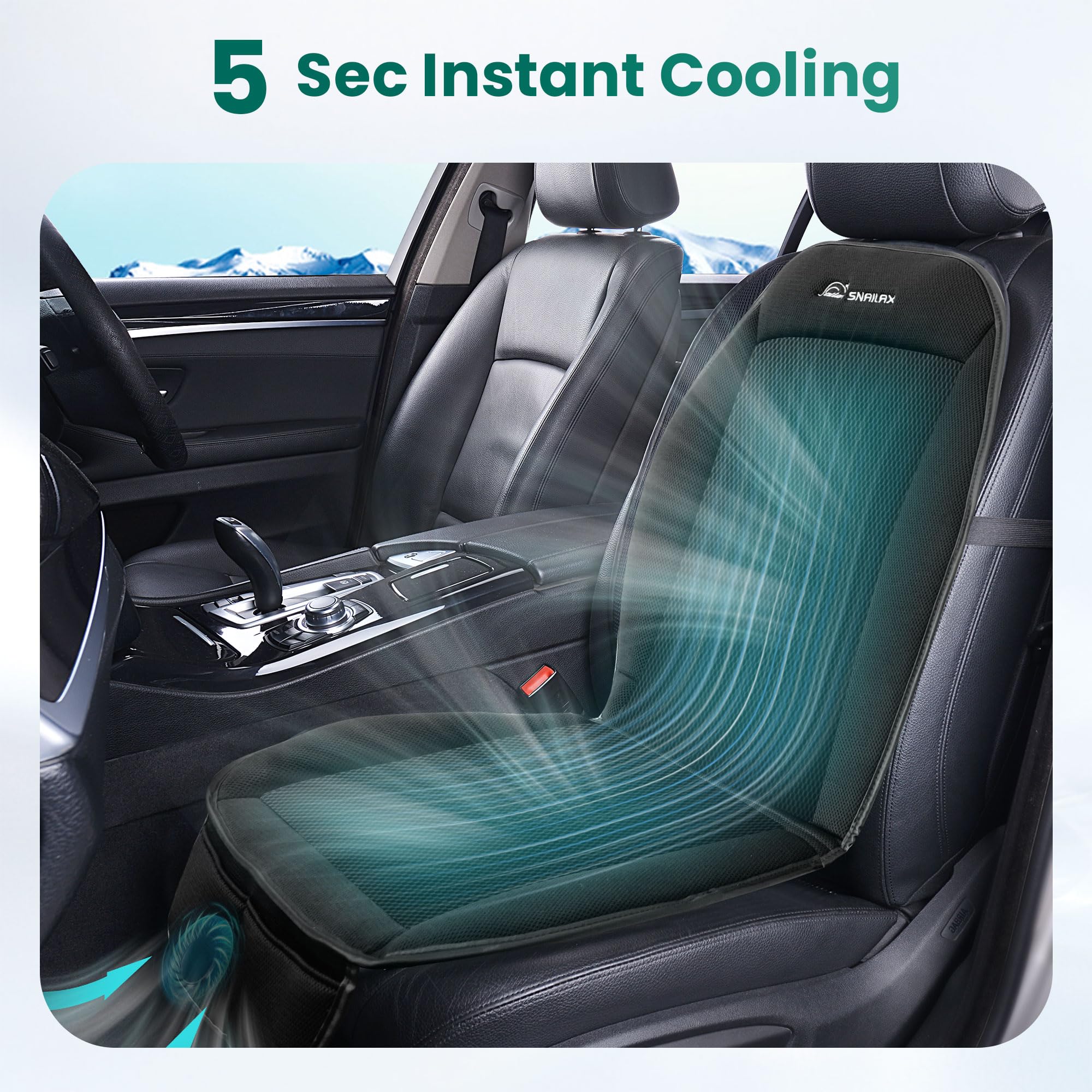 Snailax 2025 Cooling Seat Cover for Car, 12V Cooling Car Seat Cushions, Cooling Seat Pad with 3 Adjustable Cooling Air Speeds fo