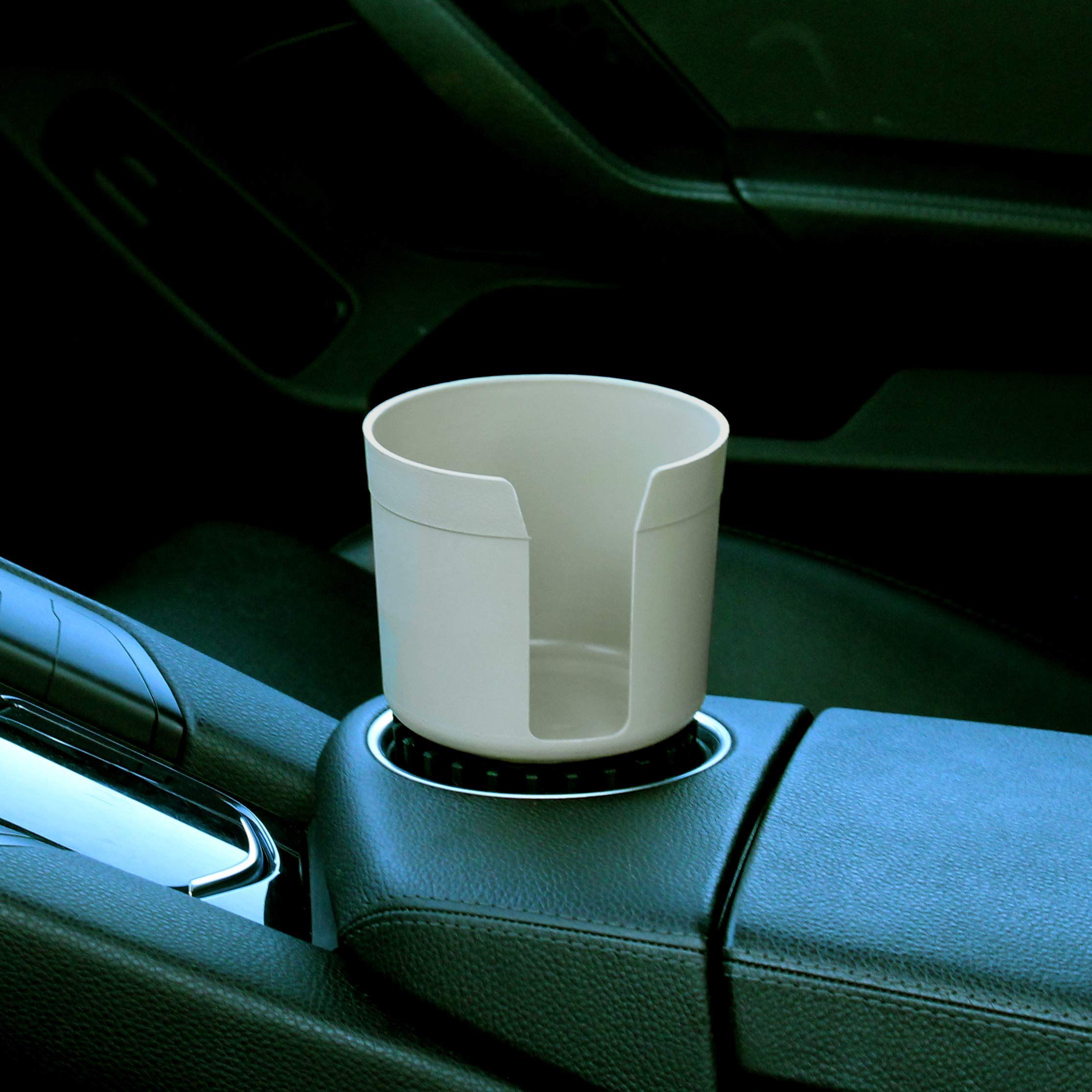 Gadjit CUP KEEPER 2.0 (2 PK) Cup Holder Adapter w/Adjustable Base for Hydro Flasks 18 21 24 oz, Yeti Tumbler 20 & 30 oz, Coffee & Travel Mugs 28 oz, Fits up to 3.25' diameters (Gray)