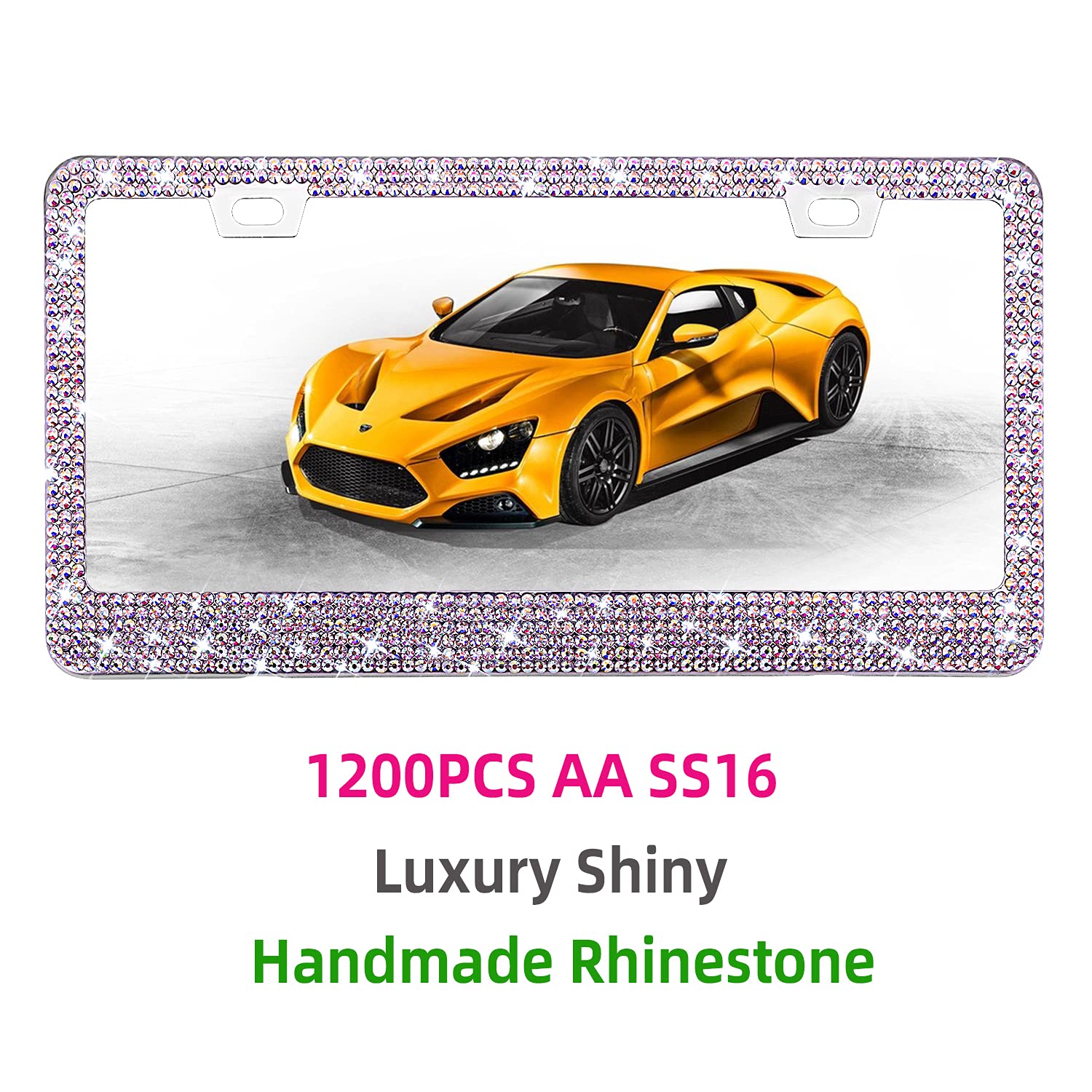 Bling Rhinestone License Plate Frame For Women Teen Girls