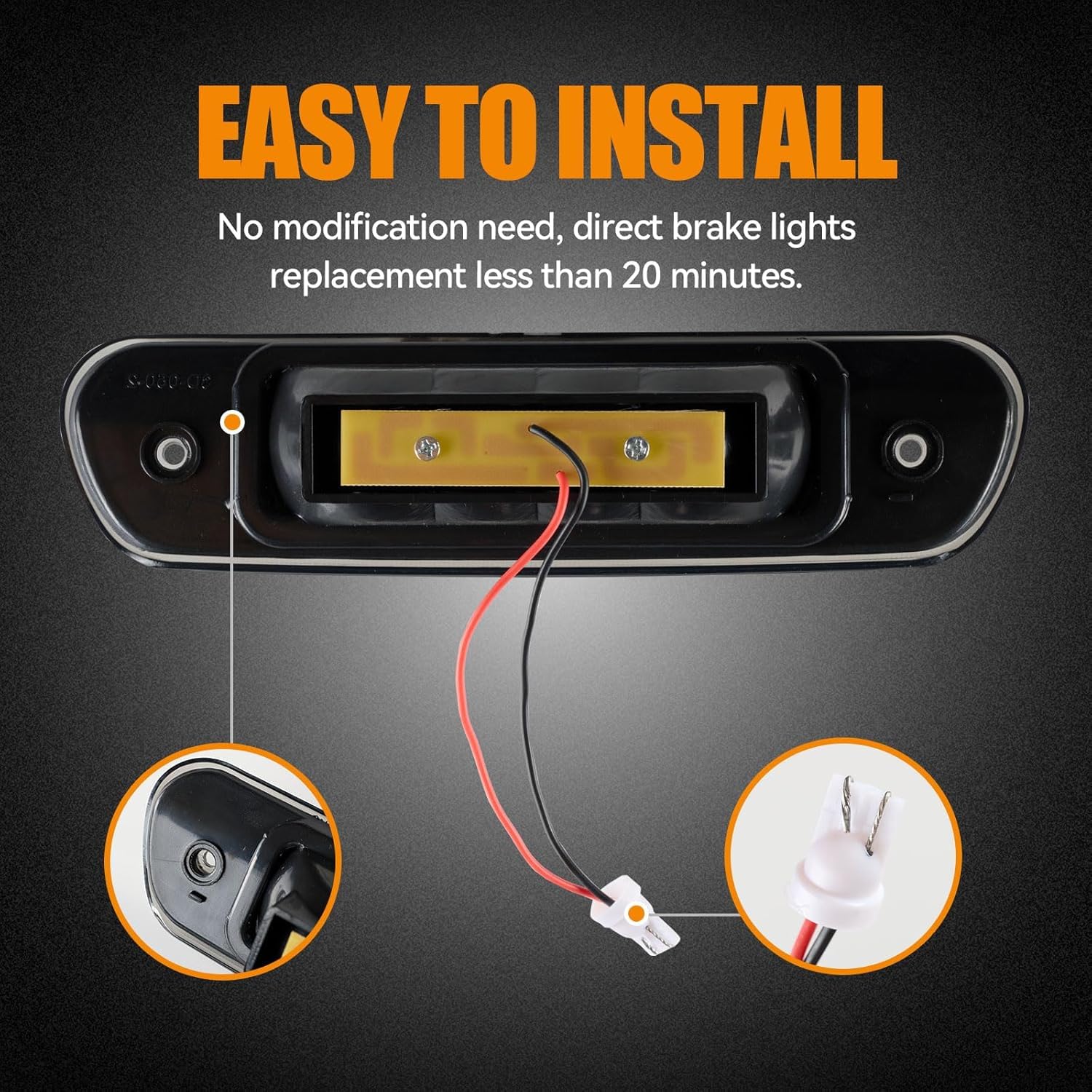 Cxdar Third 3Rd Brake Light Led For 1999-2004 Jeep Grand Cherokee, High Mount Rear Brake Lights Assembly For 99-04 Grand Cheroke