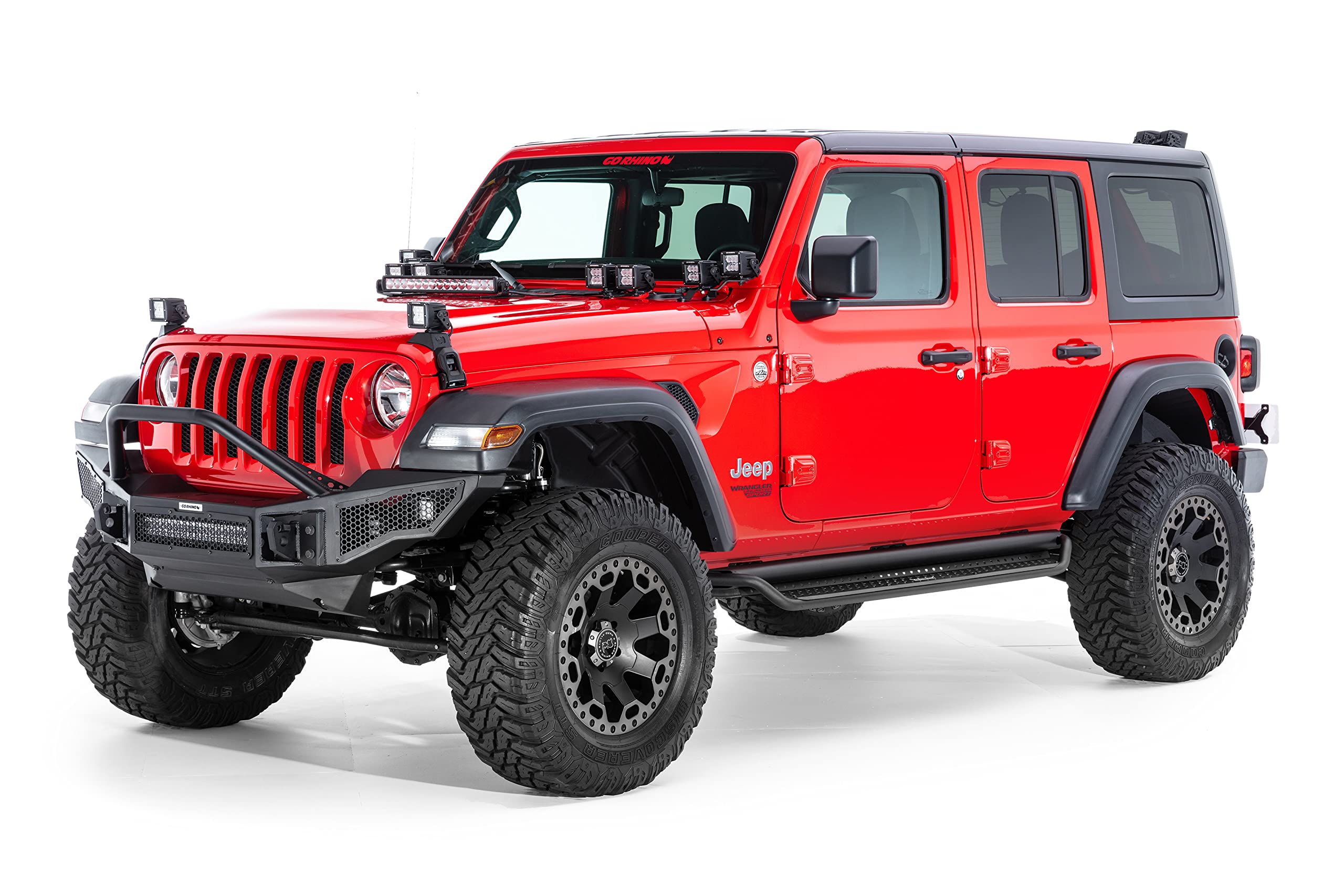 Go Rhino D14506T Dominator Xtreme D1 Side Steps With Rocker Panel Mounting Bracket Kit For Jeep 18-24 Wrangler