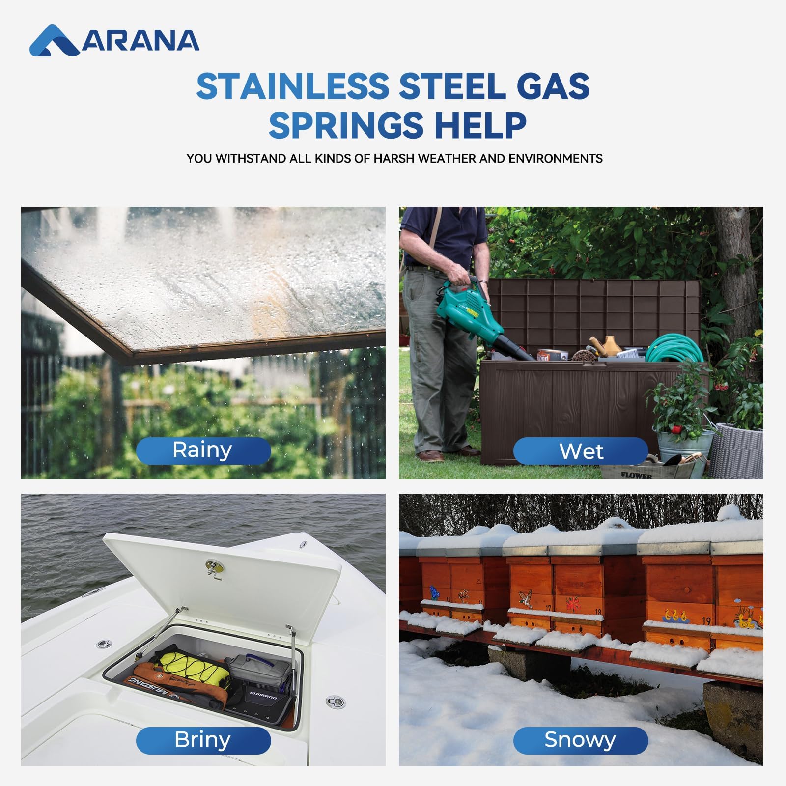 Arana Gas Struts 20 Inch 100 Lbs, C16-08054 Rv Bed Springs 20'' Shock Absorber For Heavy Lid, Lgp8-200-100 Lift Support For Tann