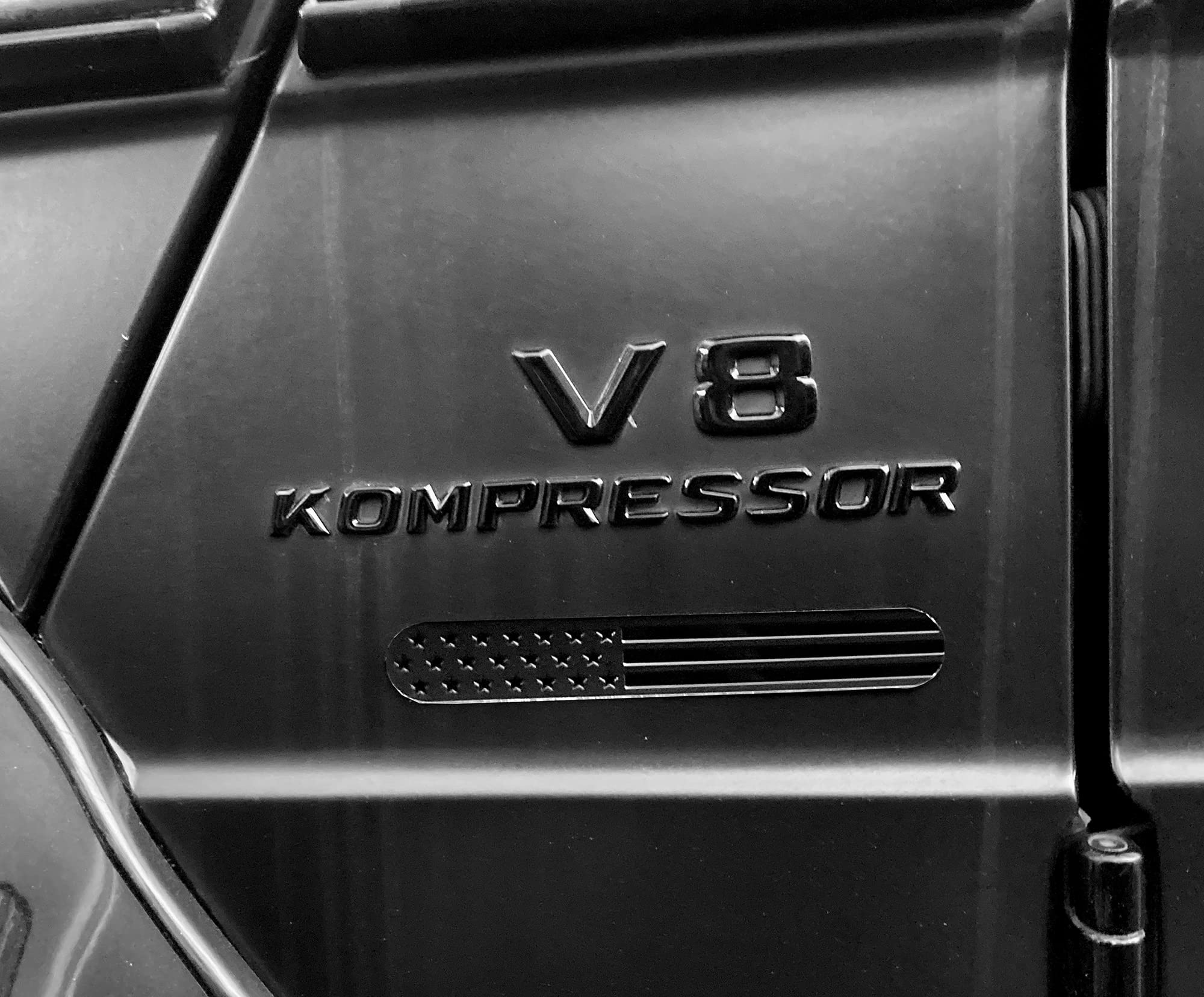 Everhitch Usa American Metal Flag Auto Fender Emblem For Cars Trucks 2-Pack (6''X1'', Black)