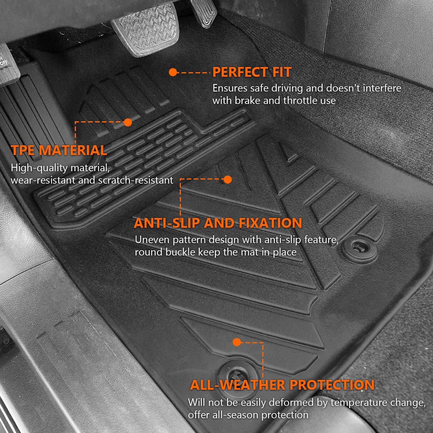 Powoq Floor Mat Compatible With 13-24 Toyota 4Runner Trunk Mat Backrest Mat Replacement For 2013-2024 Toyota 4Runner Accessories