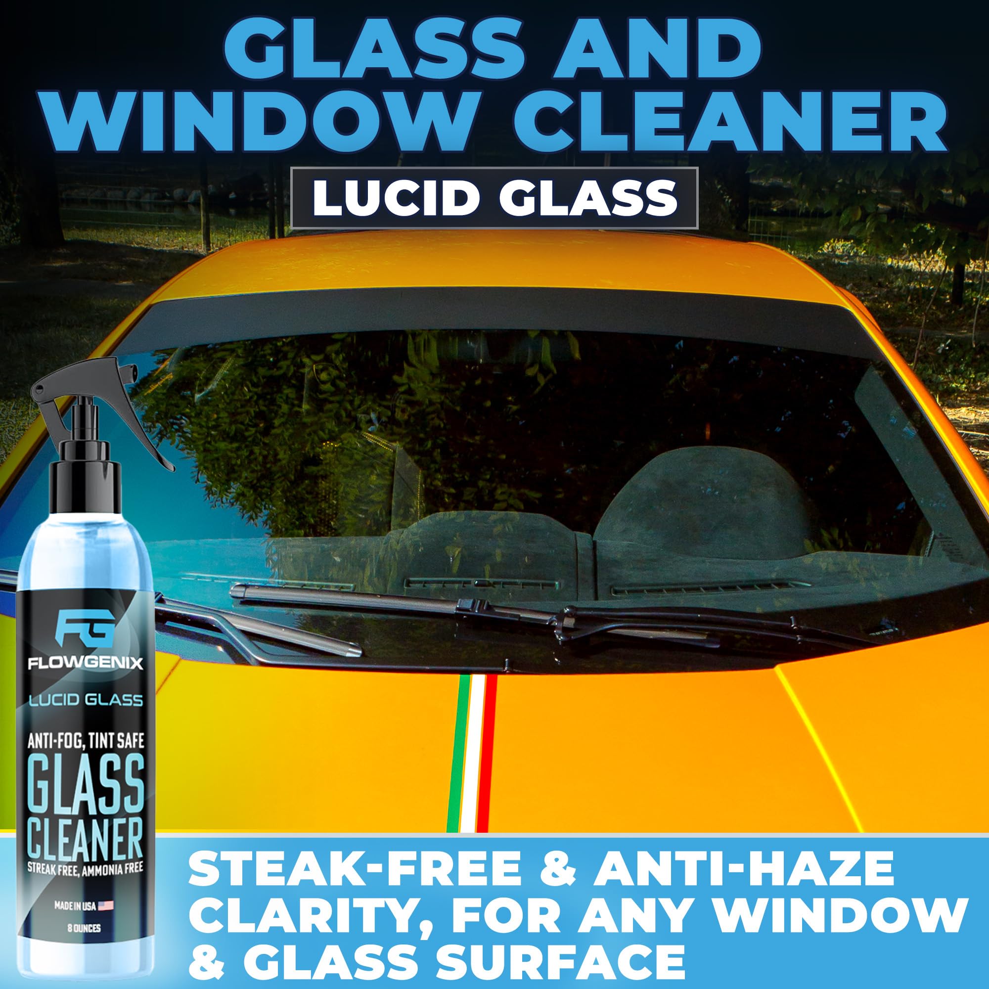 Flowgenix Grand Slam 4-Pack Includes Waterless Car Wash Spray + Instant Car Scratch Remover Repair + Streak Free Window And Glas