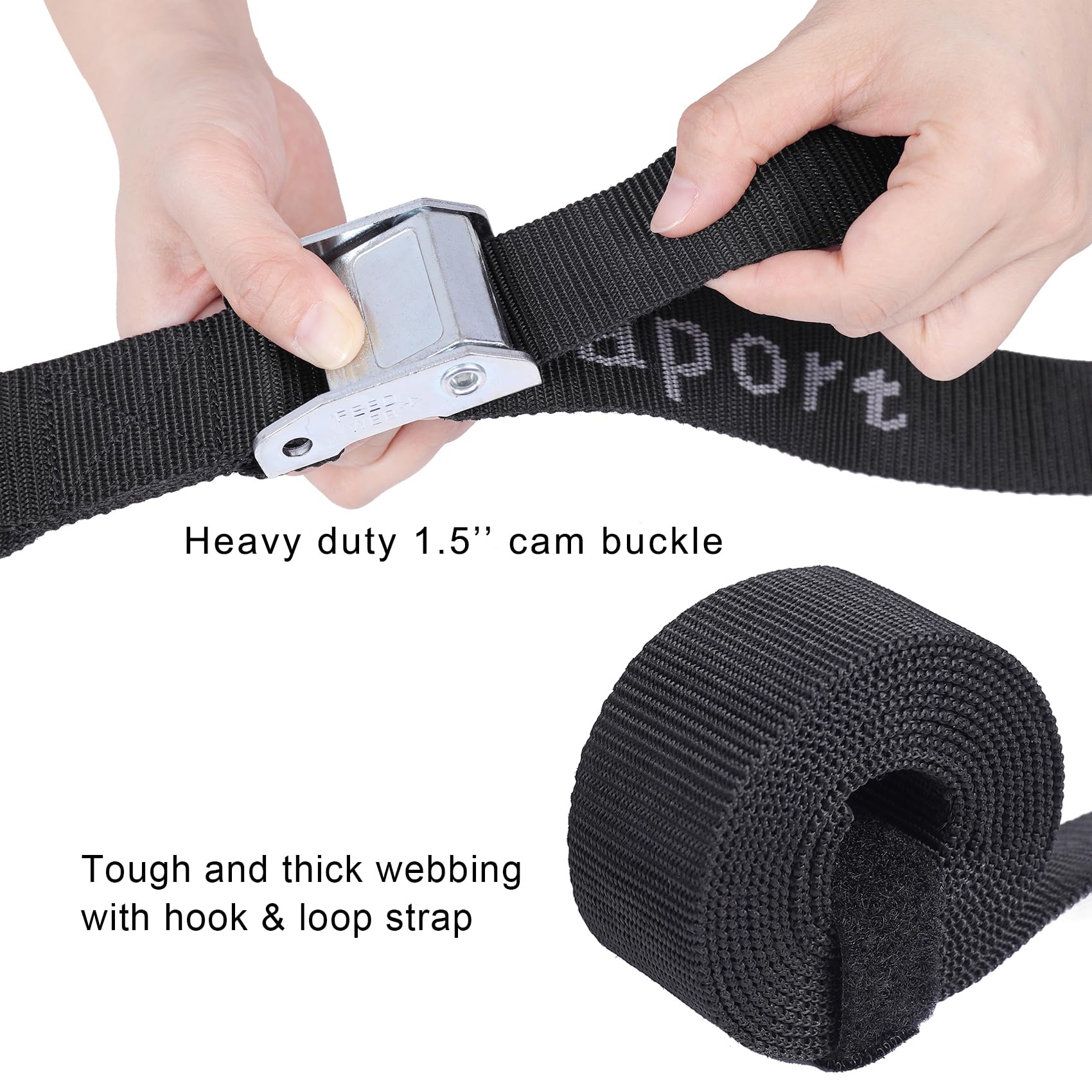 Ayaport Motorcycle Tie Down Straps 1.5    X 8 (With Swivel Carabiner Hooks) Cam Buckle Tie Downs, Handlebar Strap For Dirt Bike,