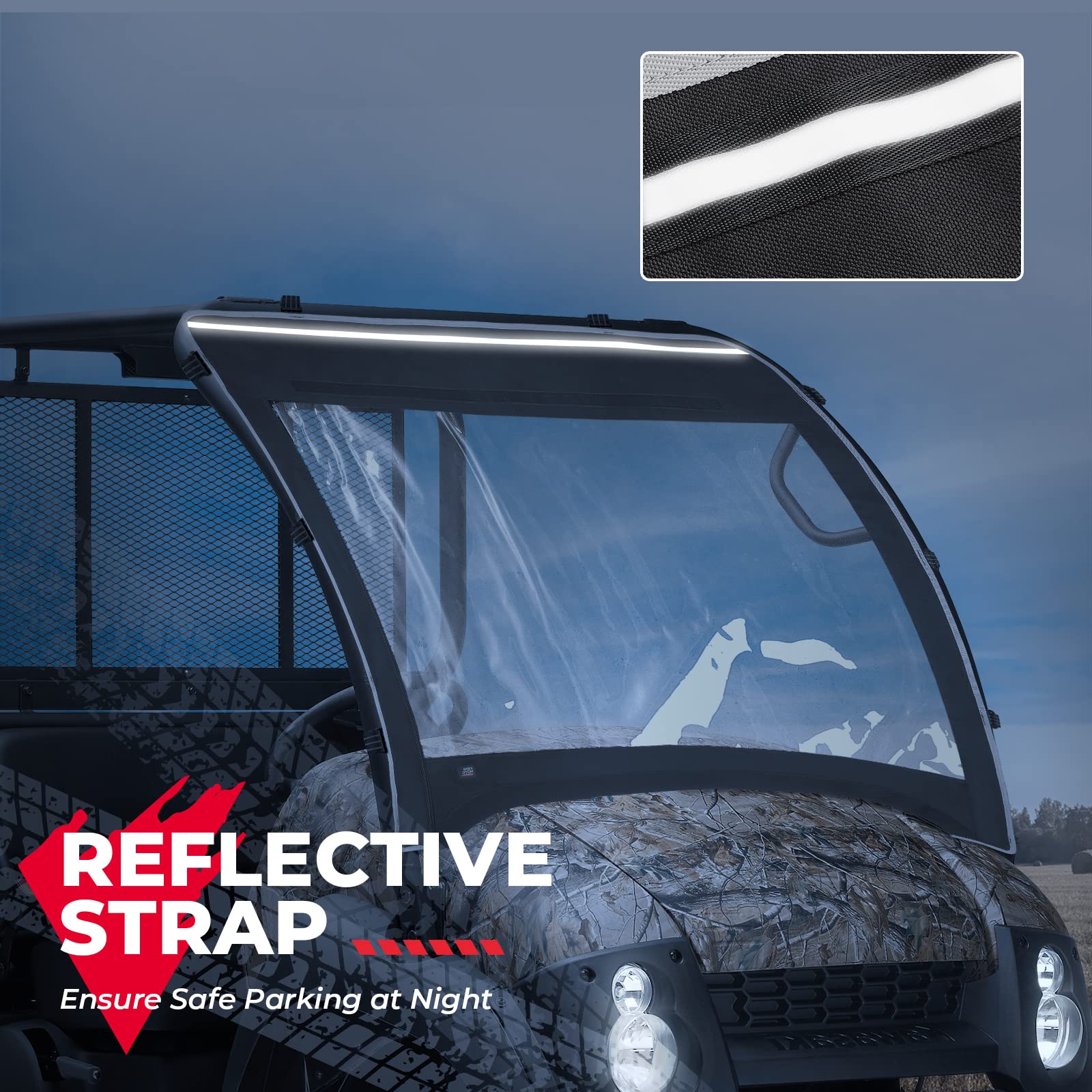 Kemimoto UTV Windshield Compatible with Kawasaki Mule 600 Mule 610XC SE SX Clear Fold Up Window UTV Full Front Windshield Access