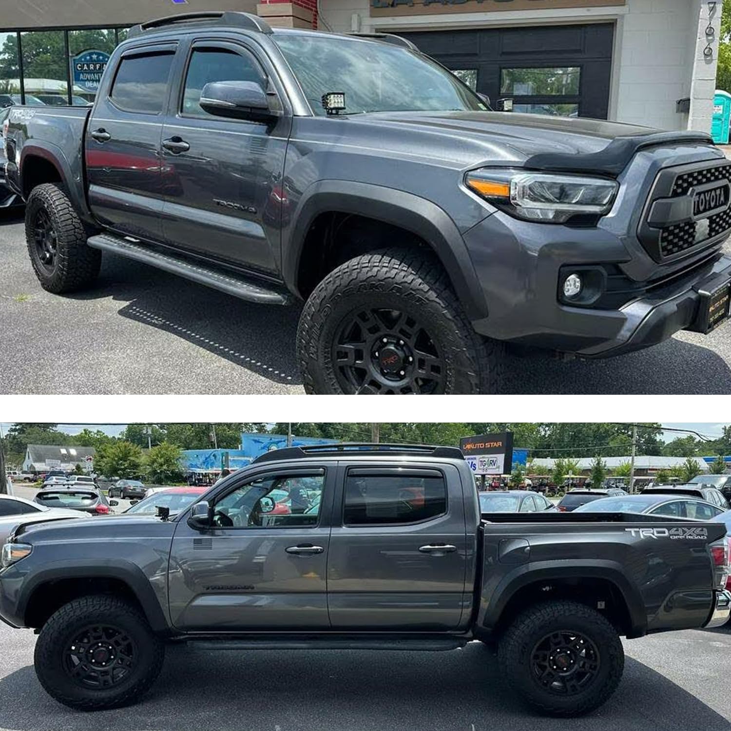 Side Car Window Deflectors For 2016-2023 Toyota Tacoma Rain Guards Window Visor Shades, With Crew/Double Cab, Truck Accessories