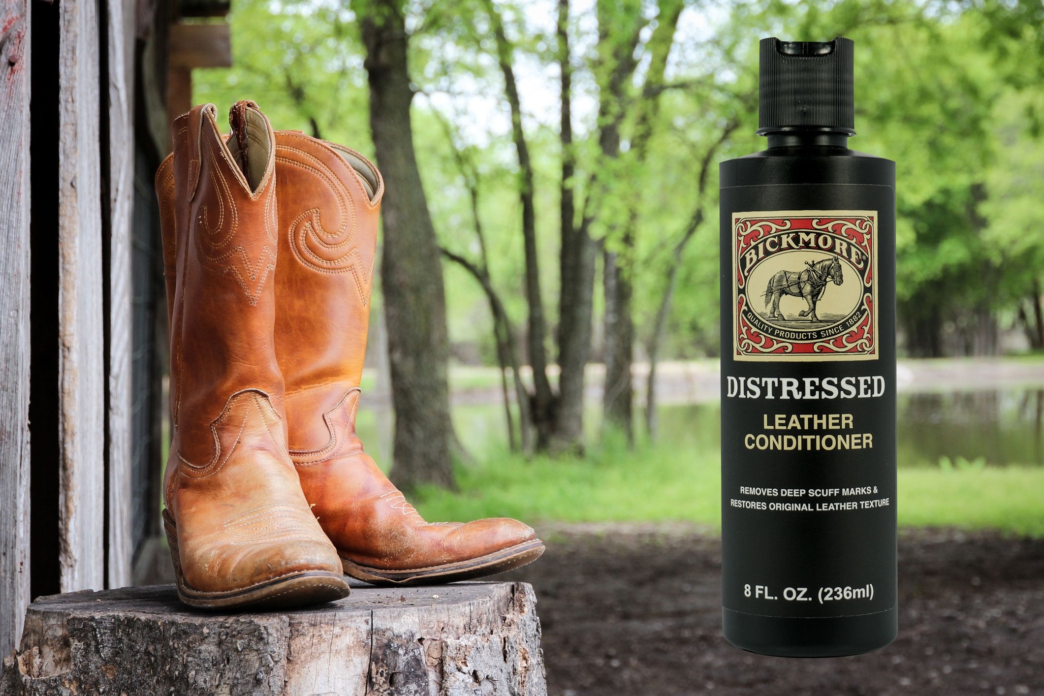 Bickmore Distressed Leather Conditioner 8 Oz - Cleaner And Conditioner Lotion For Distressed Leather - Soften And Restore Jacket