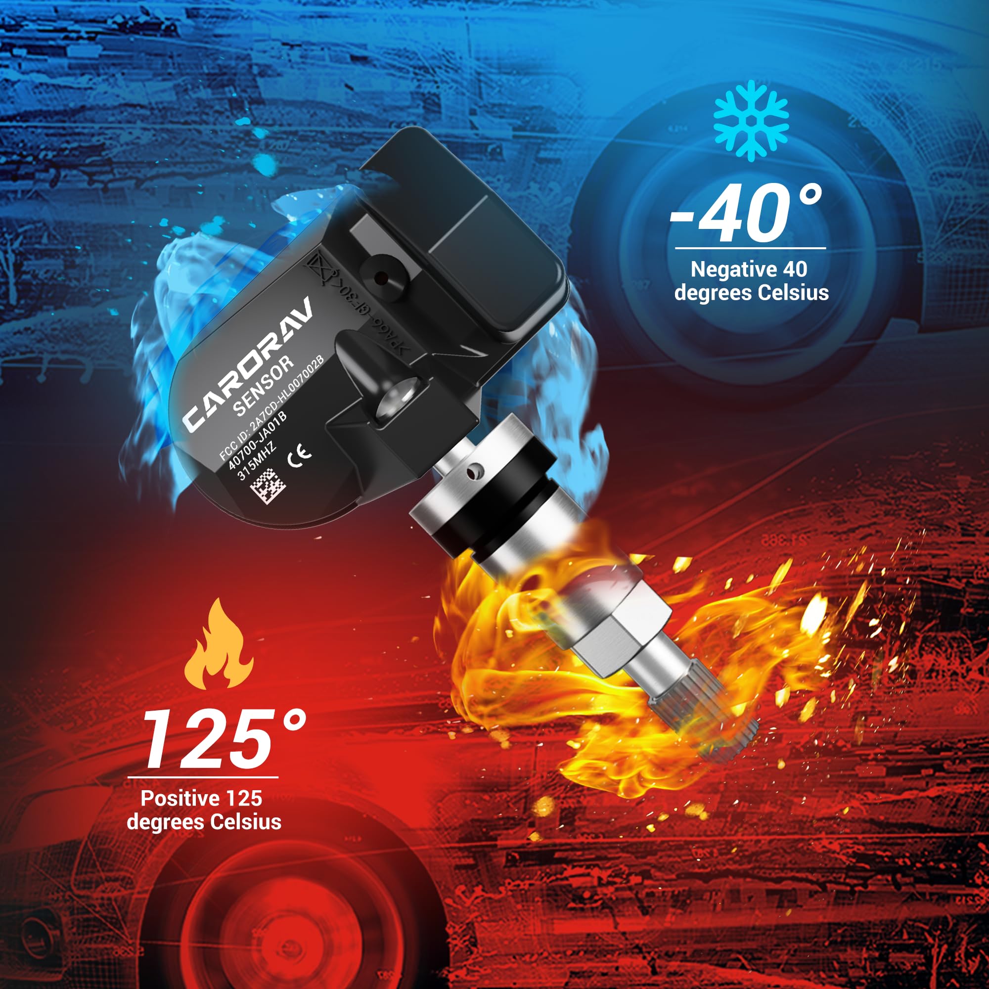 CARORAV 40700-JA01B Tire Pressure Monitoring System TPMS Sensor Compatible with 350z Altima Versa Infiniti,315MHz 1-Pack Replace