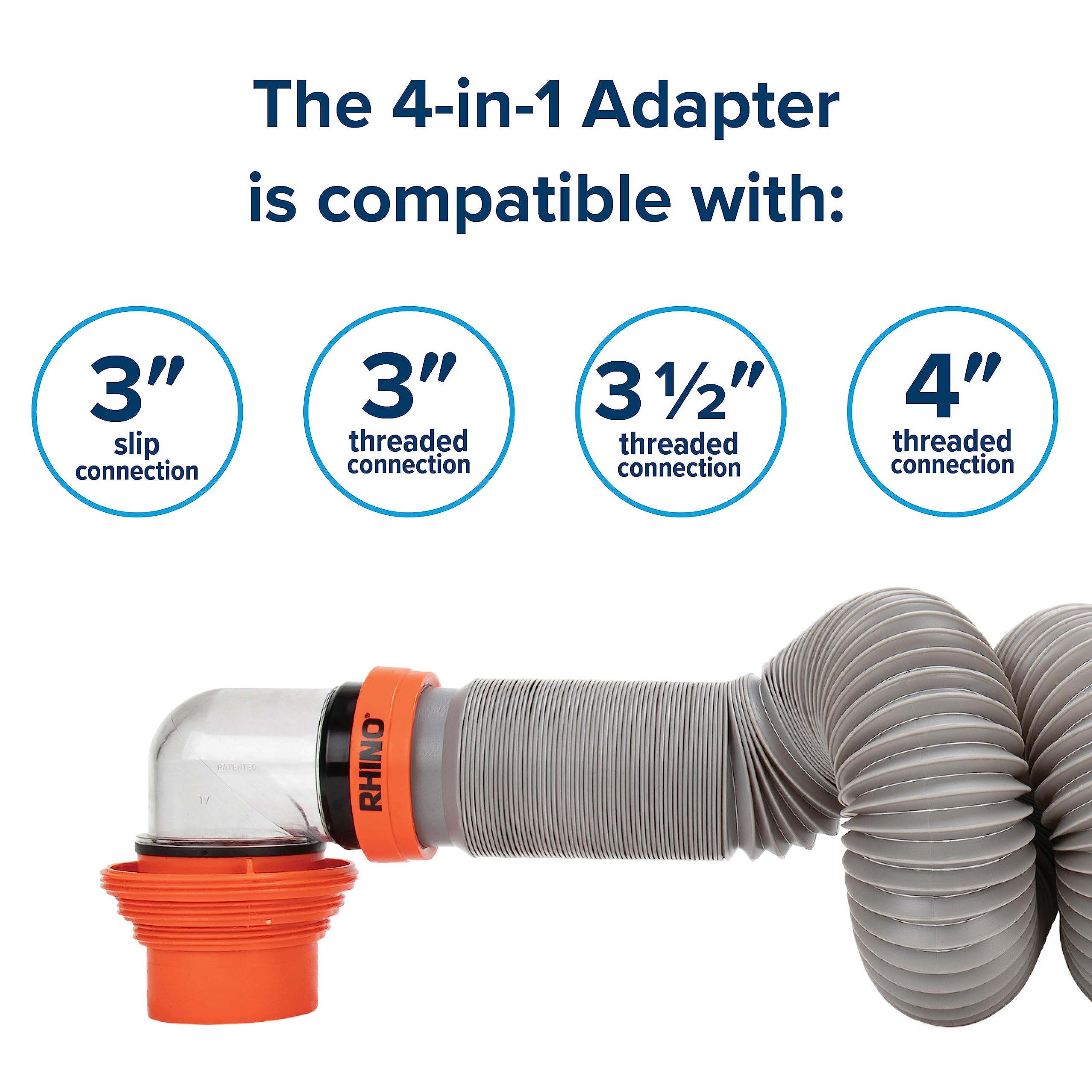 Camco Rhino X 20-Ft Camper/RV Sewer Hose Kit - (2) 10-Ft Heavy Duty RV Septic Hoses - Designed to Hold Shape & Stay in-Place - I