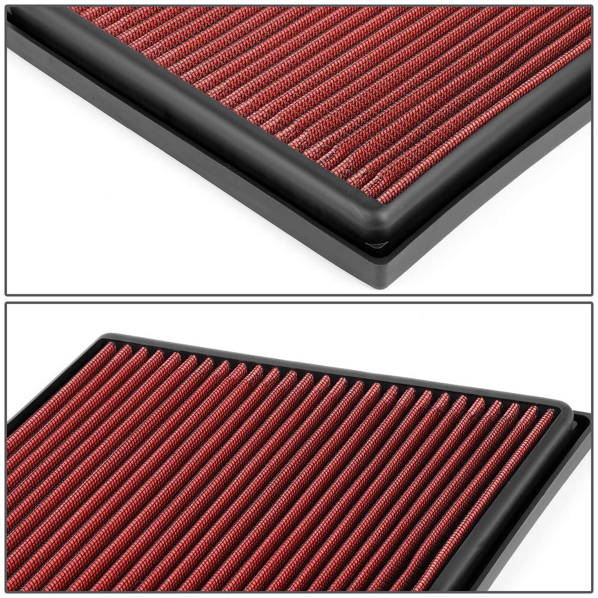 DNA Motoring AFPN-225-RD Clean Air Washable Drop In Panel Air Filter Enhance Engine Performance [Compatible with 14-19 Cooper/Co
