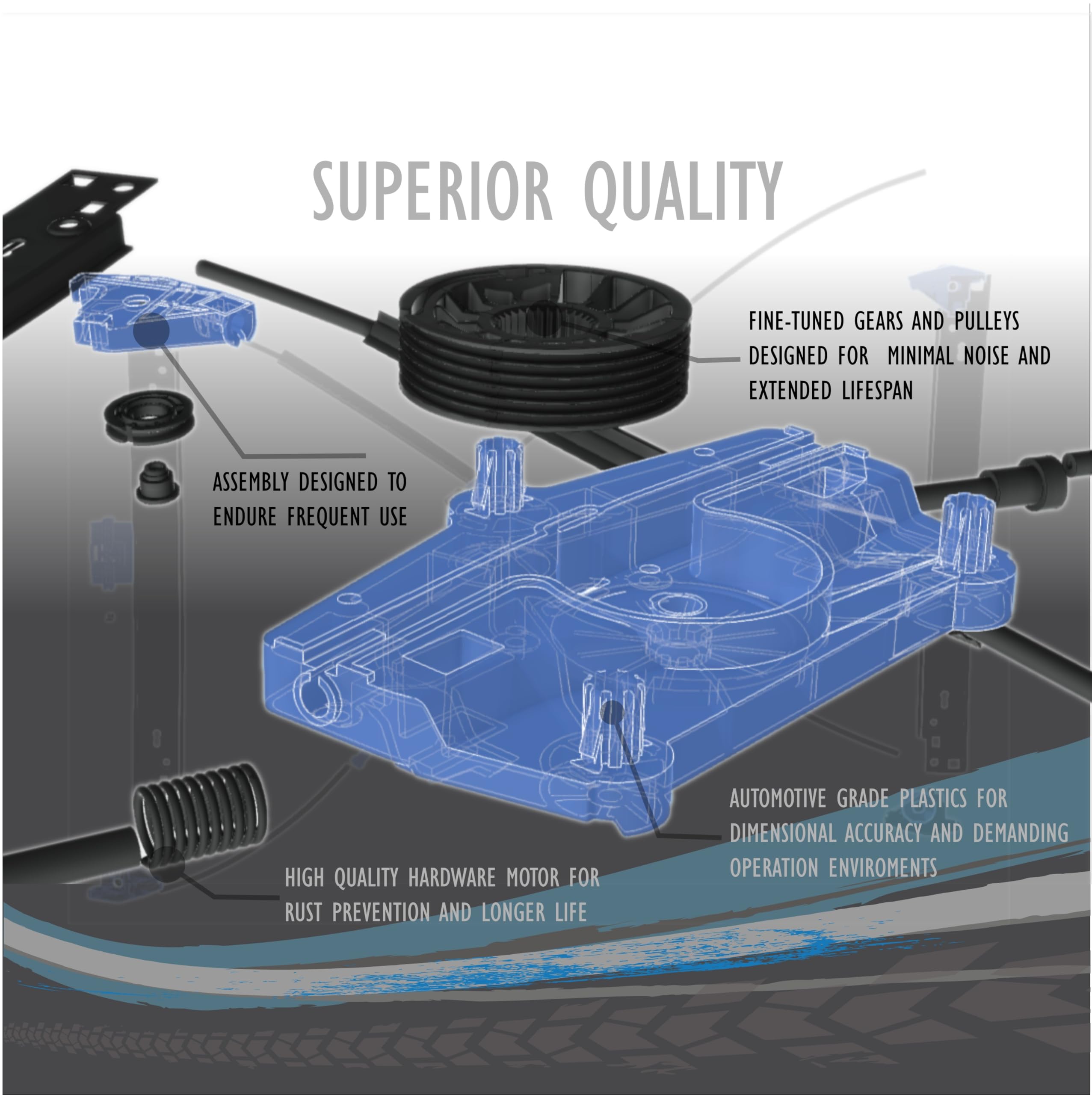 OEG Parts New Window Regulator Front Drivers Side Left LH Compatible With Ford Expedition & Lincoln Navigator 2003-2006 6L1Z-782