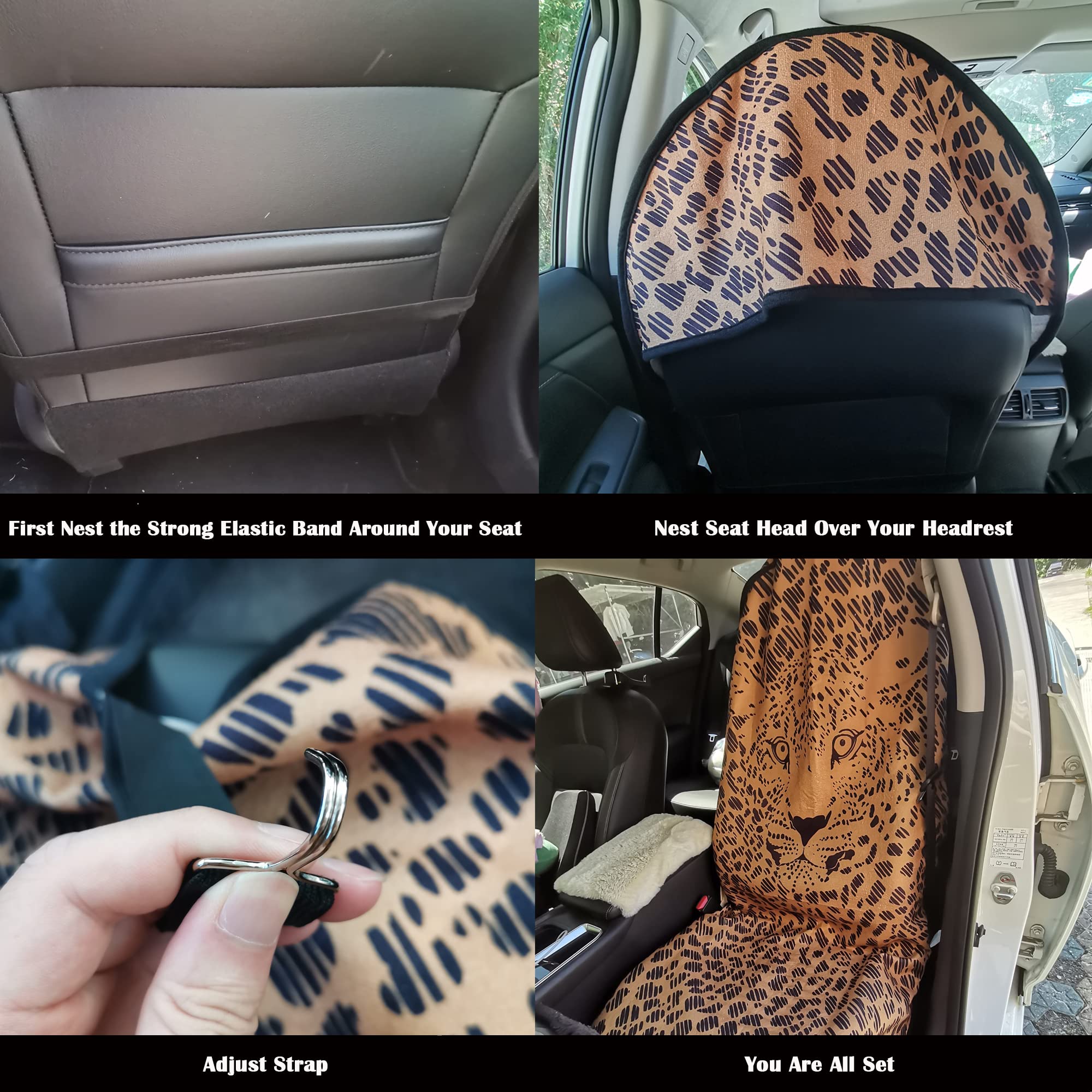 Loyagour Car Seat Cover Protector Front Seats,For Gym Workout,Running,Swimming,Beach And Hiking,Waterproof Sweat Towel Bucket Seat Covers For Trucks Suv Jeep (Leopard, 1Pcs)
