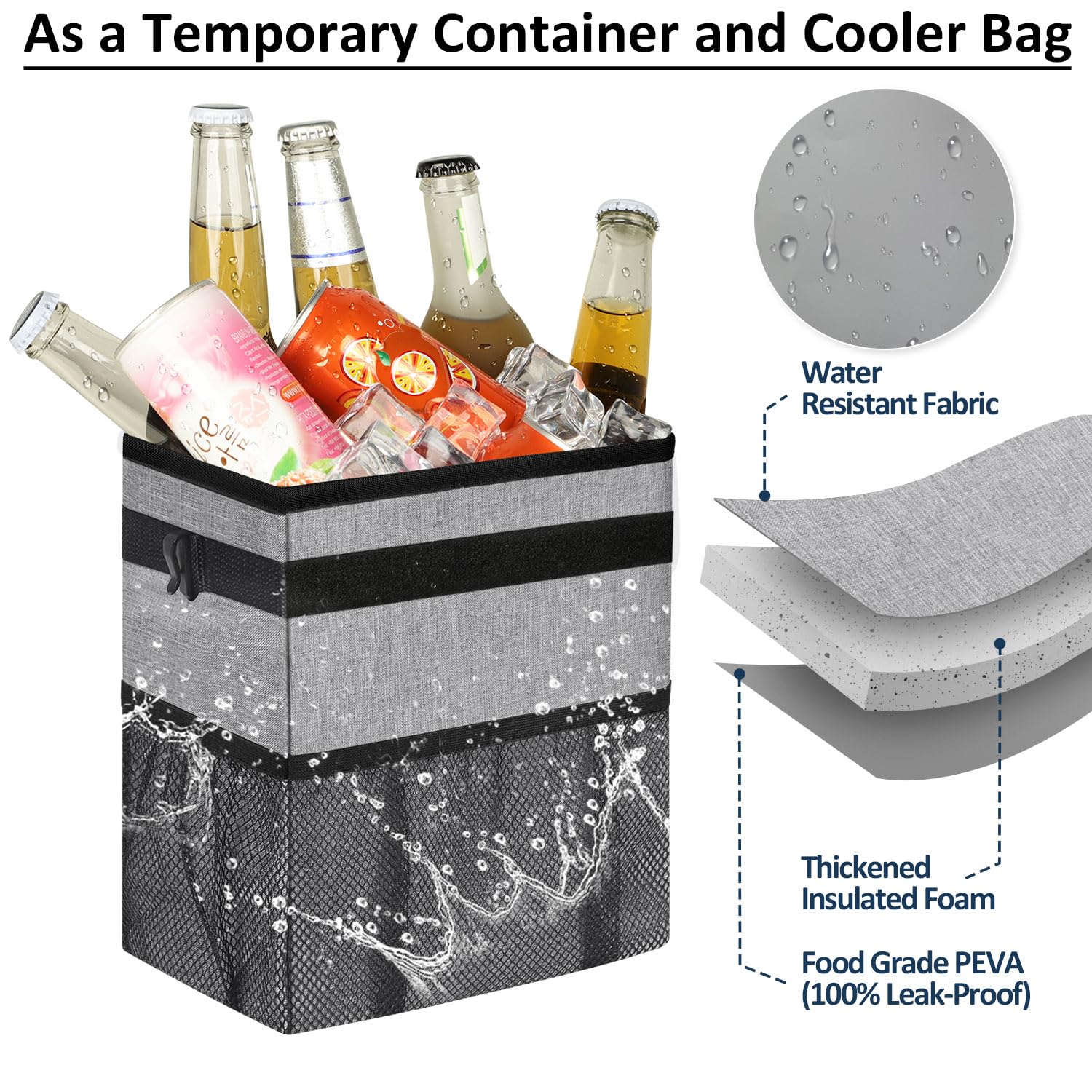 Elongriver Car Trash Can For Car With Lid Leak Proof, Cute Car Can Trash Bag Hanging, Vehicle Trash Can For Suv Truck Van, Car G