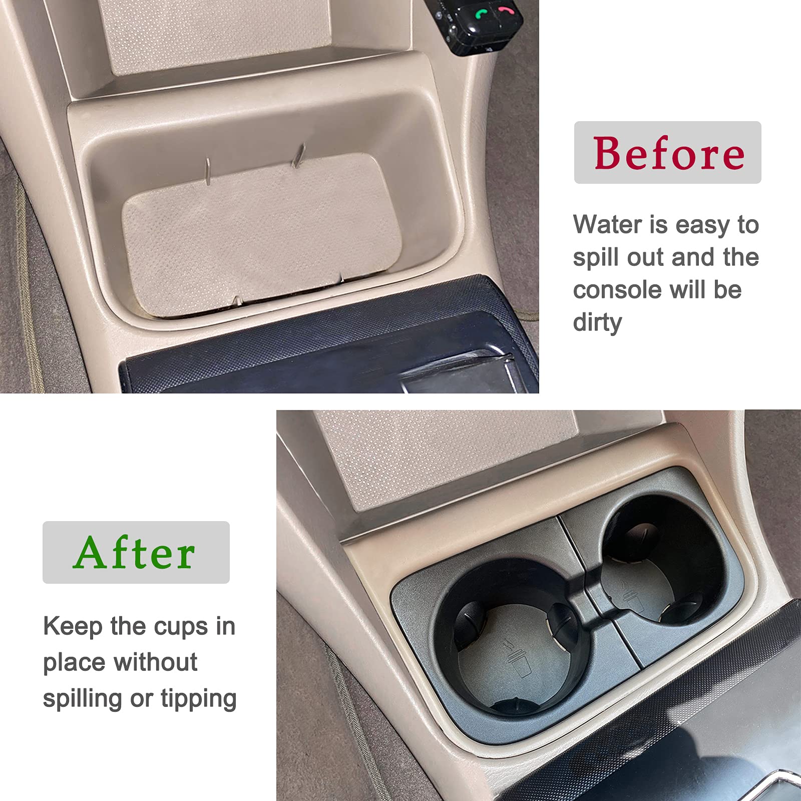 Jdmcar Car Cup Holder Inserts Replacement For Toyota Tacoma 2005 To 2015, Durable Cup Holder Inserts Drink Holder Accessories 66