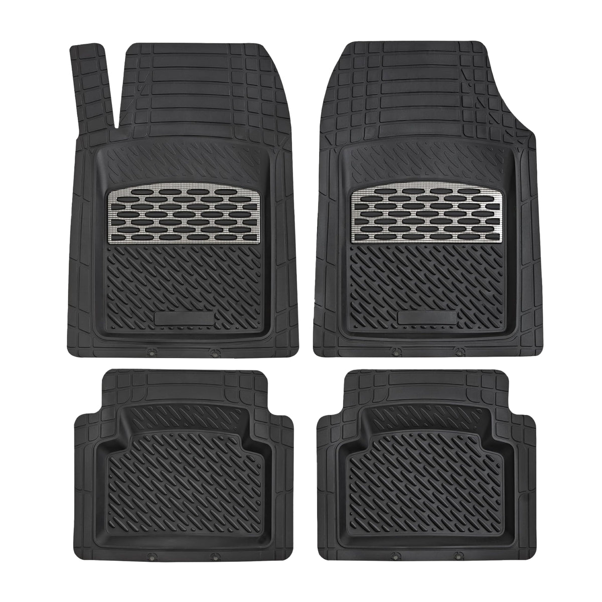 K&K Auto Accessories 3D Car Floor Mat Thick 8 Lb Heavy Duty Durable Universal Sapphire Carbon Deep Dish for Cars SUVs Minivan Tr