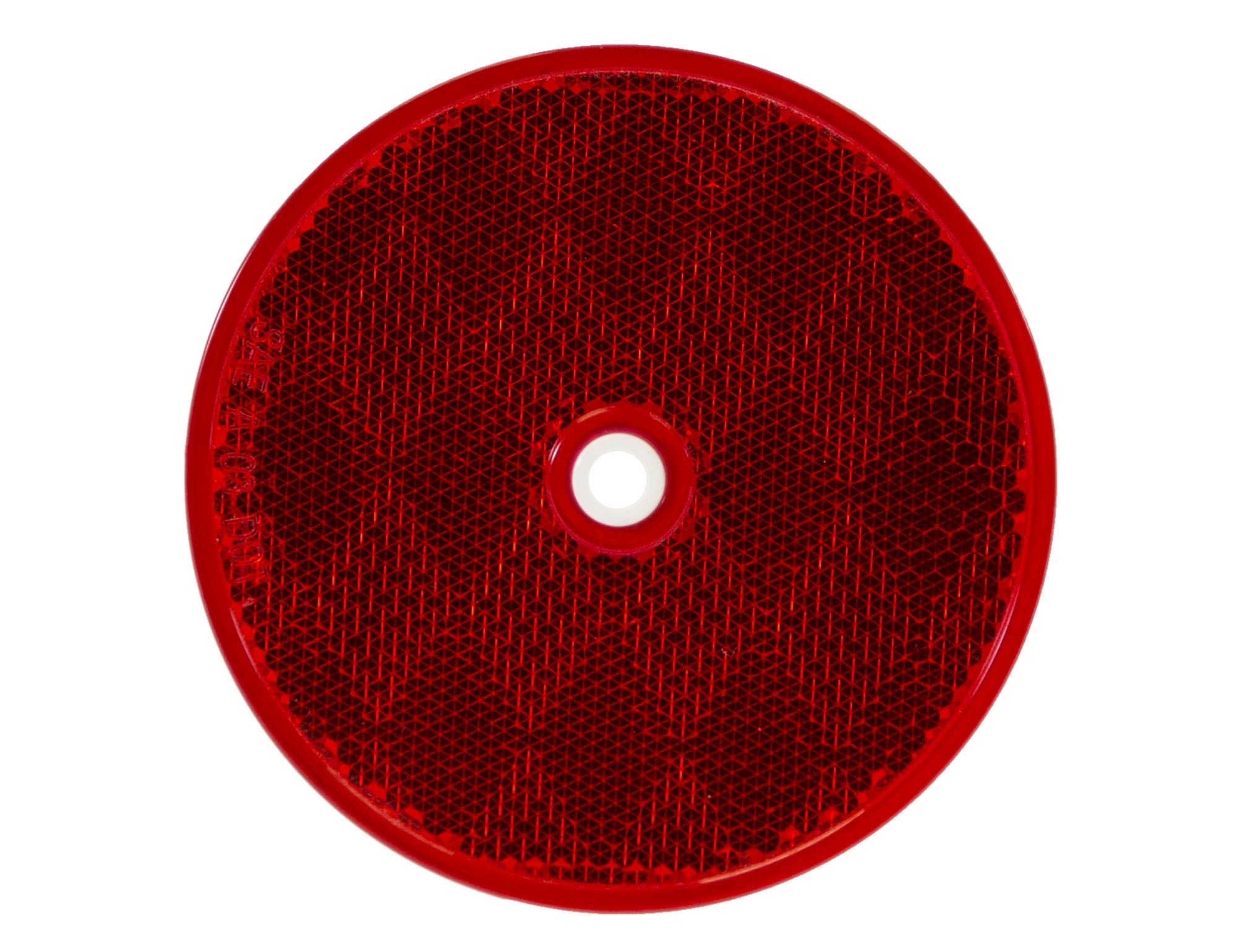 Buyers Products 5623316 3.1875 Inch Red Round Dot Bolt-On Reflector, Center Mounting Hole, Truck And Trailer Reflector, Safety Reflector