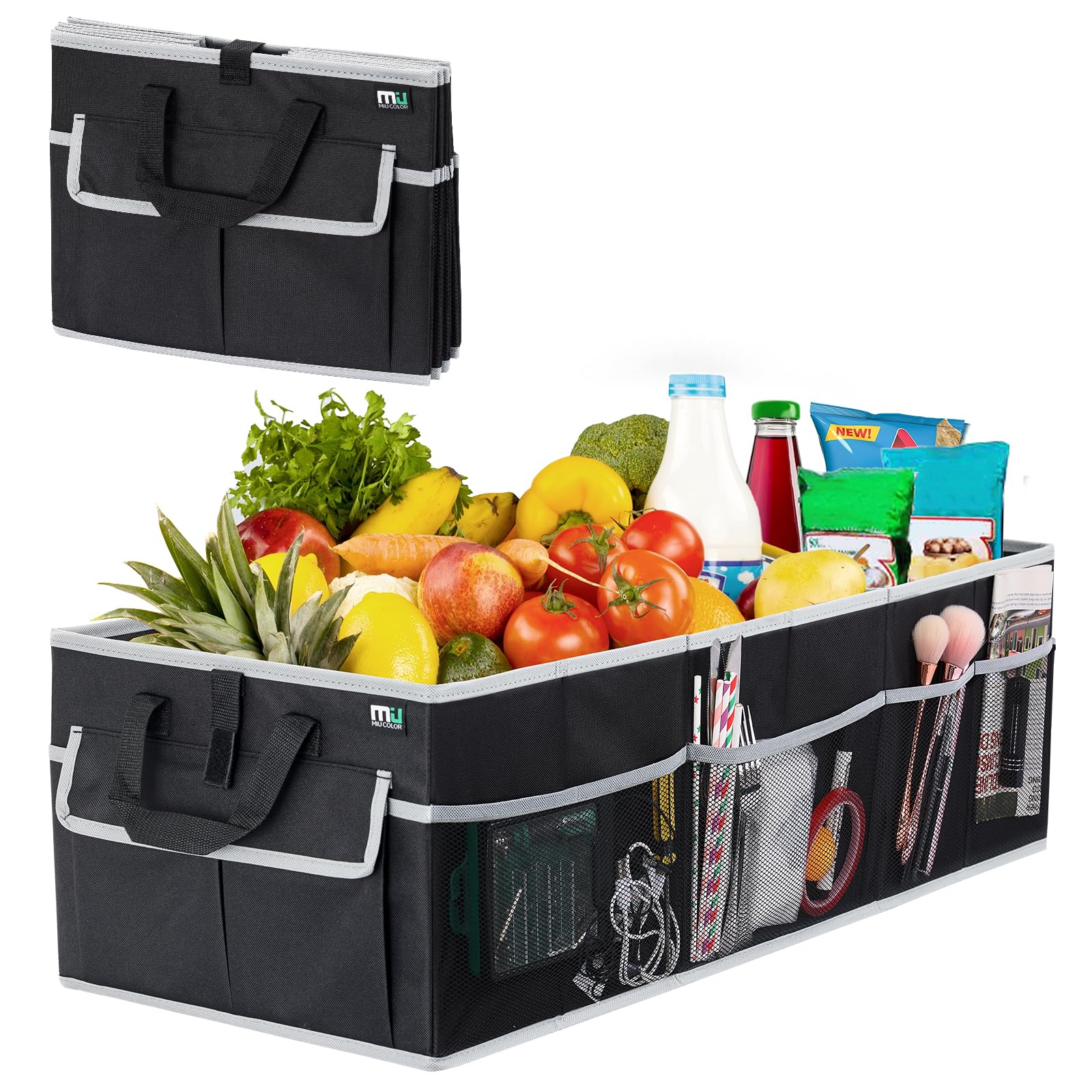 Miu Color Trunk Organizer For Suv (Black Gray, Large)