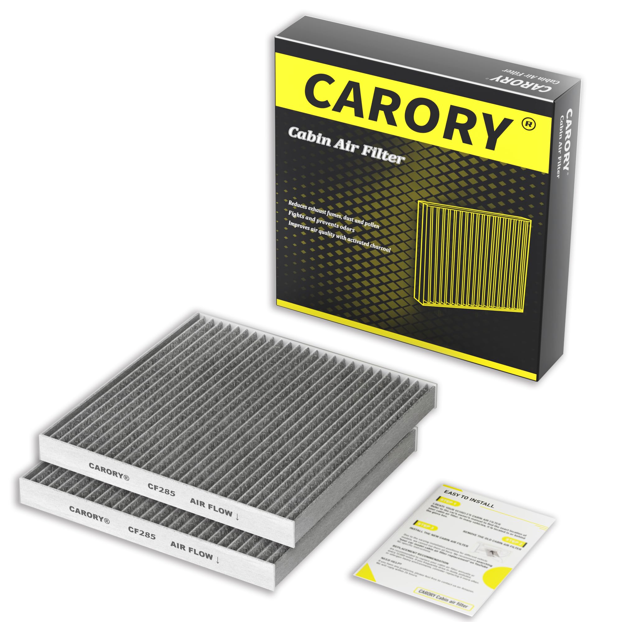 CARORY 2 Pack Cabin Air Filter w/Activated Carbon for Toyota Camry, Corolla, RAV4, Highlander, Lexus RX350, NX300, GX460, Subaru