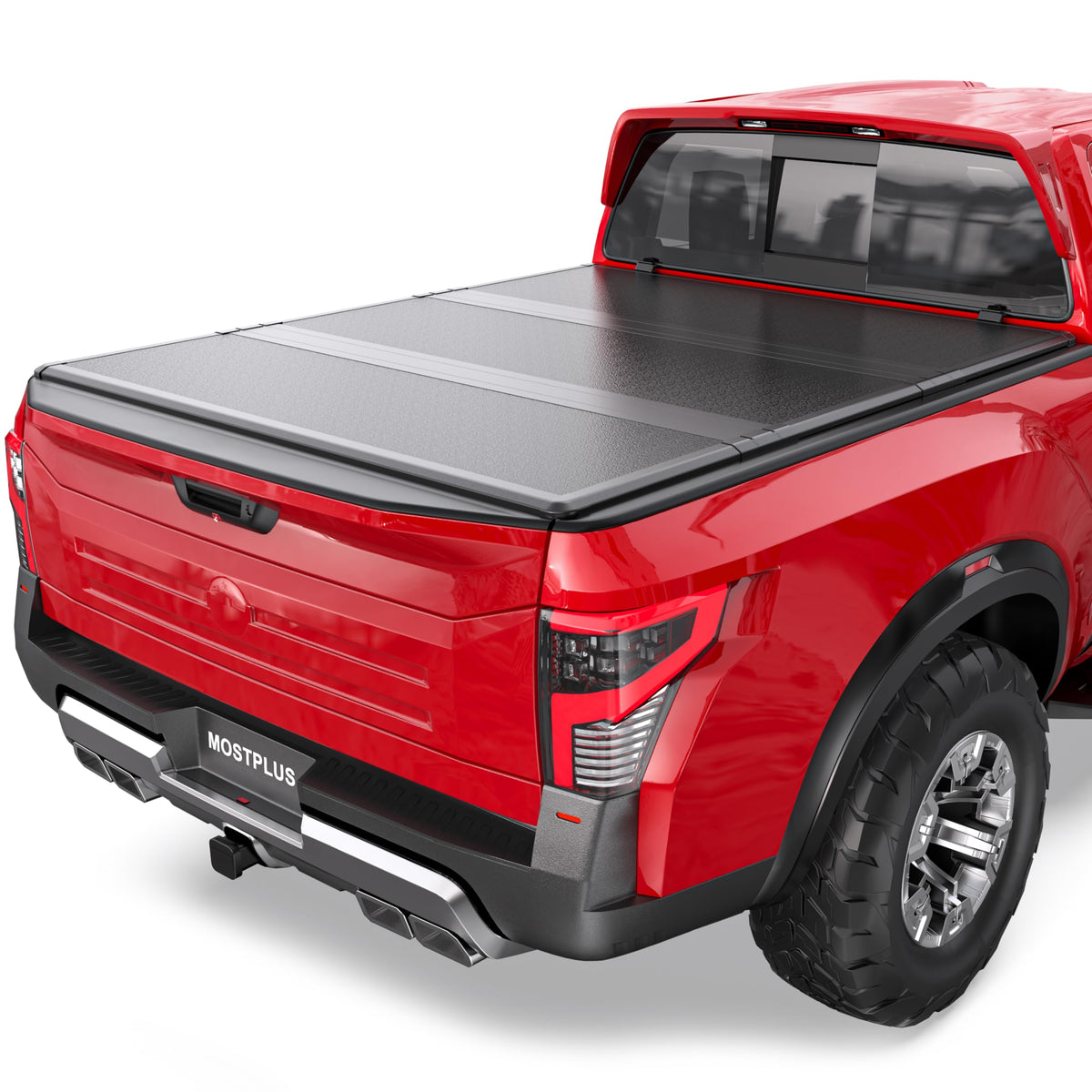 Mostplus Tri-Fold Hard Truck Bed Tonneau Cover On Top Compatible For 2005-2025 Nissan Frontier 3 Fold Aluminum Bed Cover 5 Ft