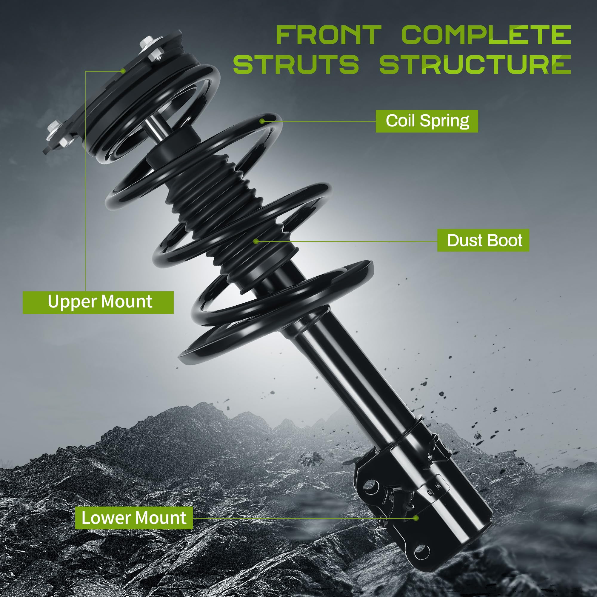 Autosaver88 Front Complete Struts Shocks And Coil Spring Assembly Compatible With 2009-2014 Maxima Sedan Fwd 3.5L