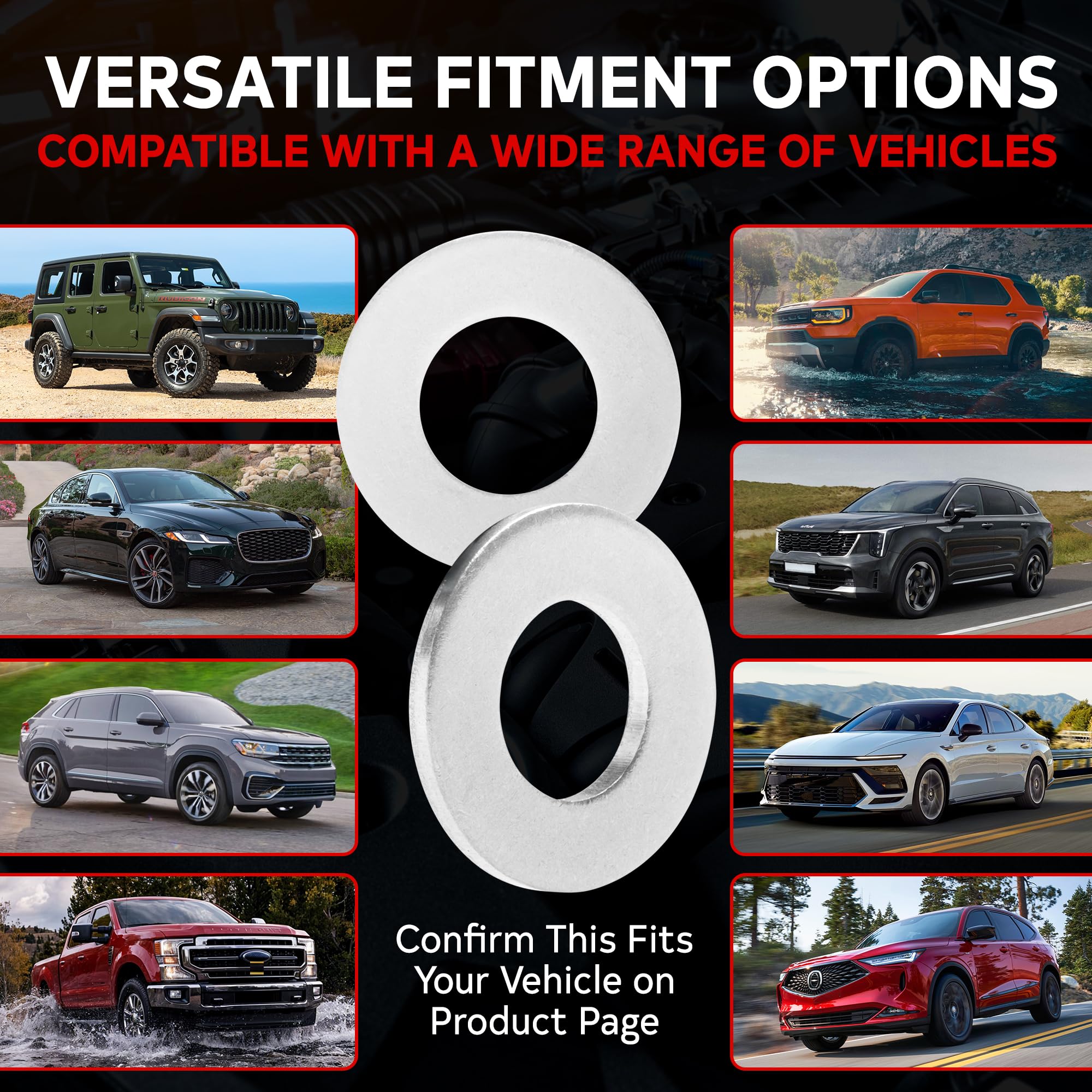 Votex - Made In Usa - M12 12Mm Oil Drain Plug Crush Washer Gasket Seal Ring - Oil/Coolant - Aluminum - 20 Pack - Acwm12