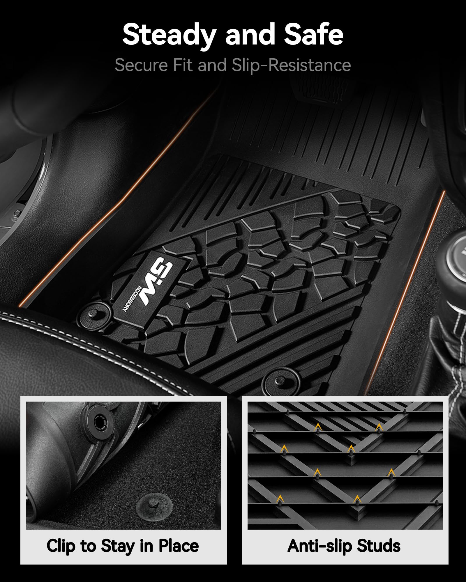 3W Cargo Liner Custom Fit For Jeep Wrangler 4Xe 2021 2022 2023 2024 2025 Hybrid 4 Door (Non Jl Or Jk), All Weather Waterproof Tp