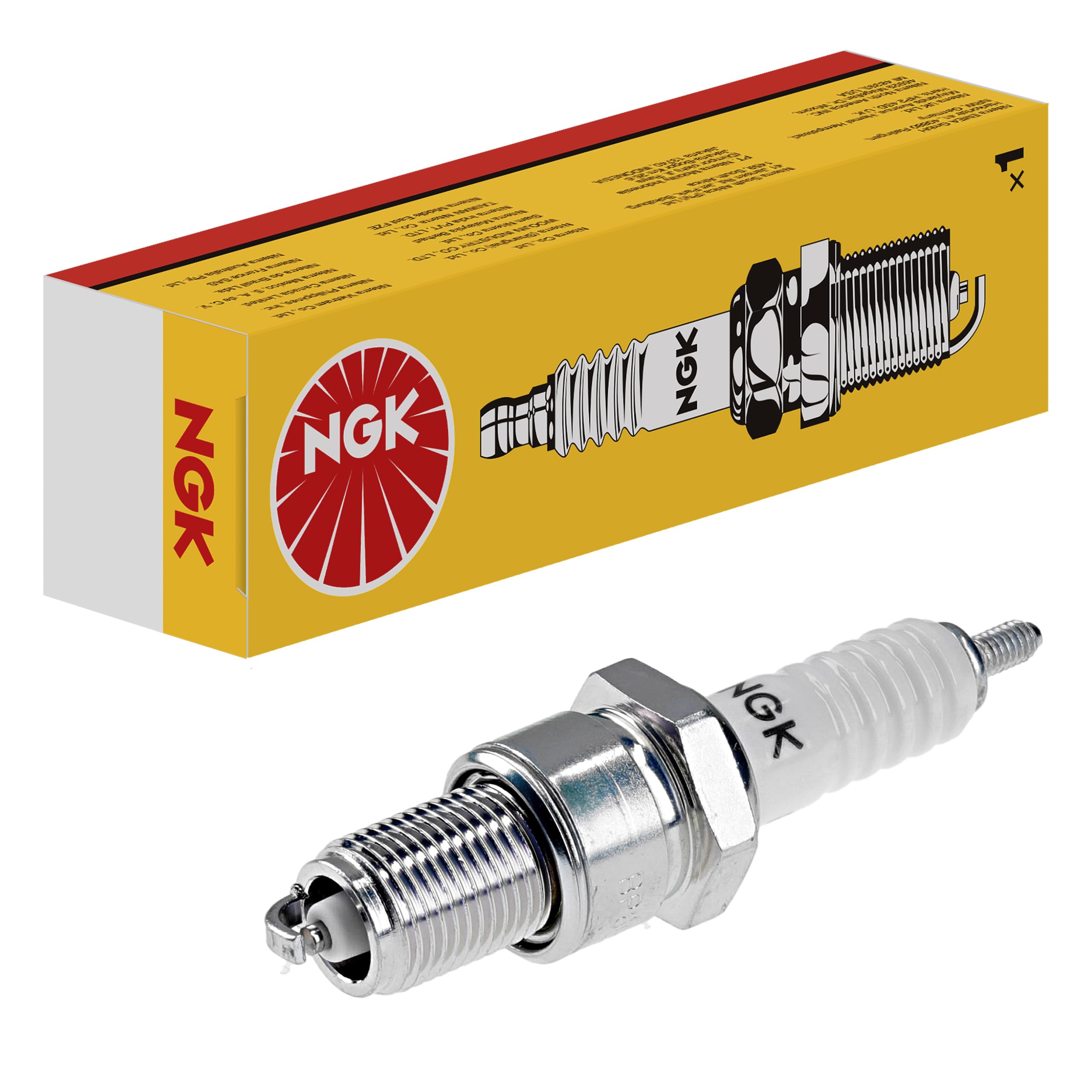 Ngk Genuine Bp6Es Spark Plug - Silver/White