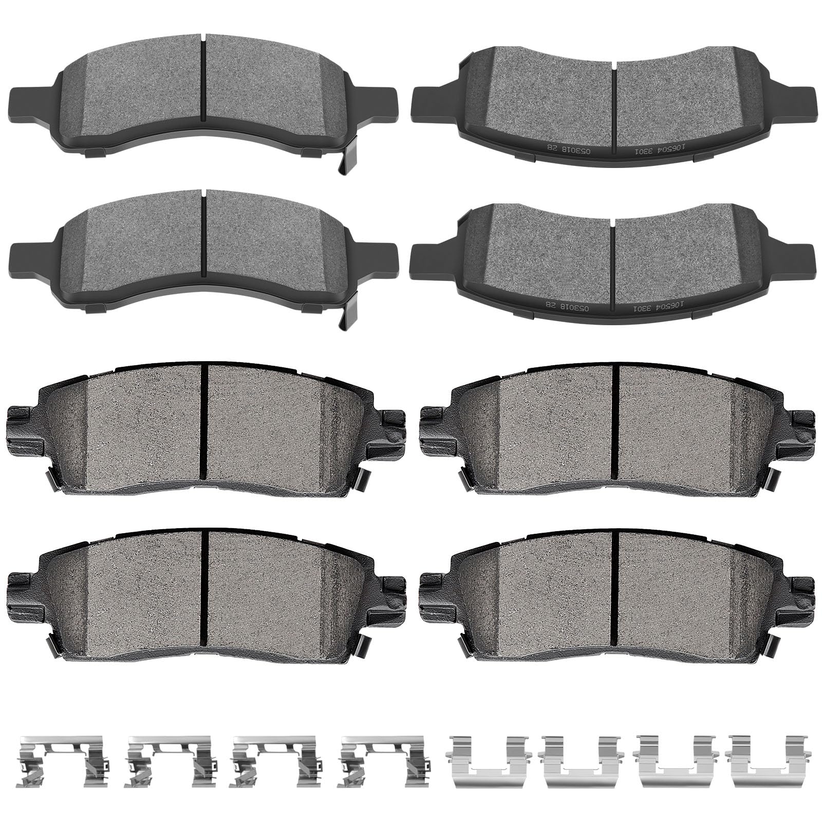 SCITOO D1169 D883 Front Semi-Metal Rear Ceramic Brake Pads Sets Fit For Buick Enclave 2008-2017,For Chevrolet Traverse 2009-2017